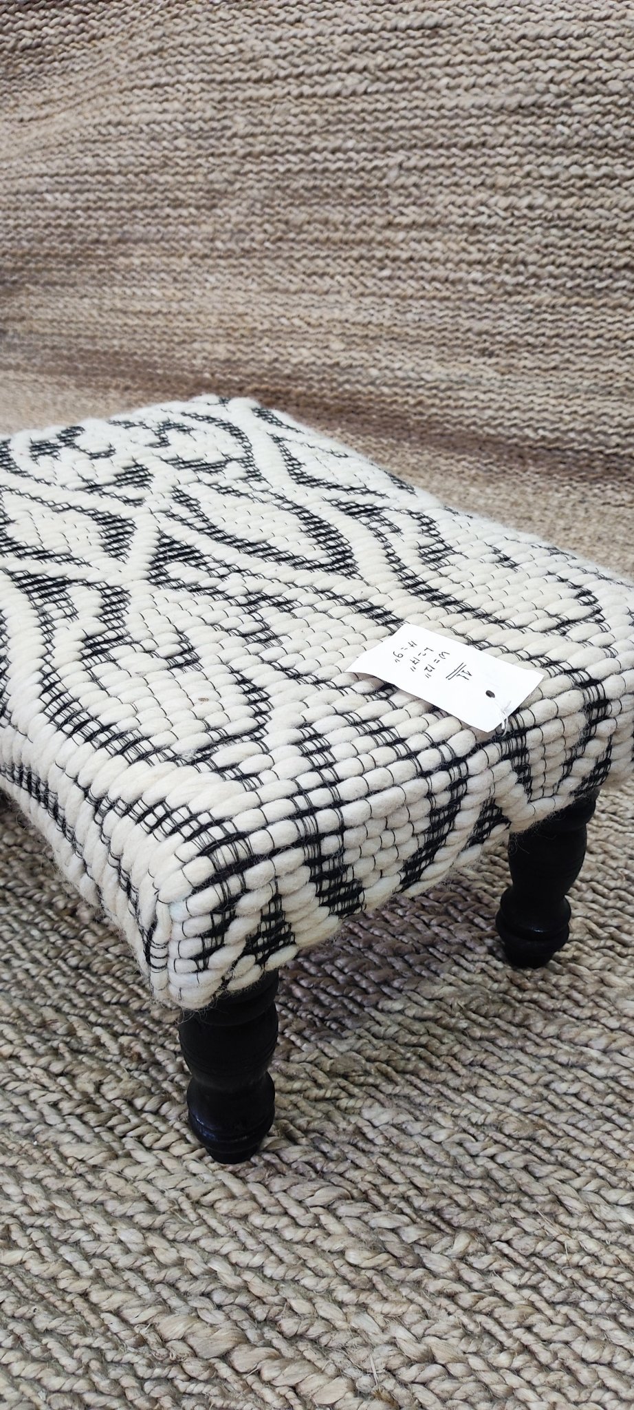 Liam Payne Wooden Upholstered Stool 12x17x9 | Banana Manor Rug Company