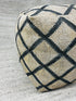 Liam Striped Natural and Black Cubed Pouffe | Banana Manor Rug Company