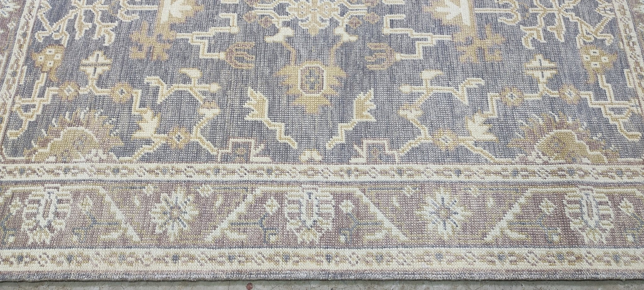 Lillian Muller 4x6 Hand Knotted Grey & Light Rust Turkish Oushak | Banana Manor Rug Factory Outlet