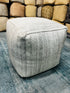 Lilu Gray Handwoven Wool Pouffe | Banana Manor Rug Company