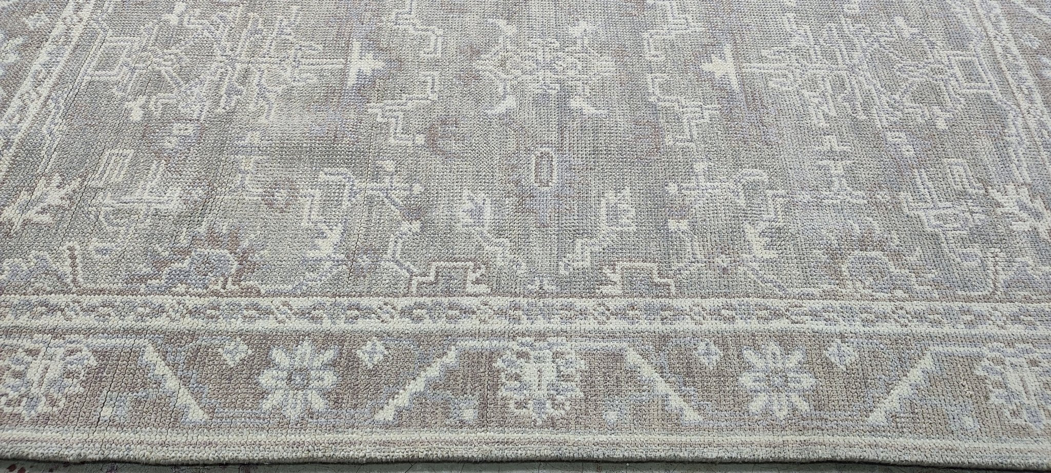 Linda Gamble 4x6 Hand Knotted Silver & Grey Turkish Oushak | Banana Manor Rug Factory Outlet