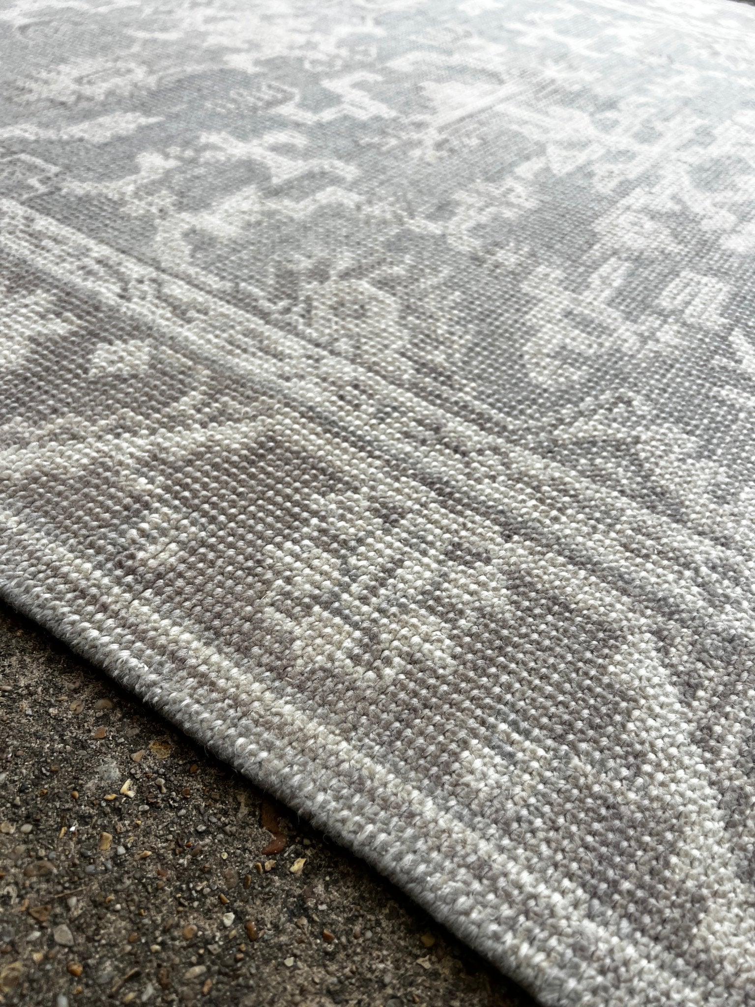 Linda Gamble 4x6 Hand-Knotted Silver & Grey Turkish Oushak | Banana Manor Rug Factory Outlet