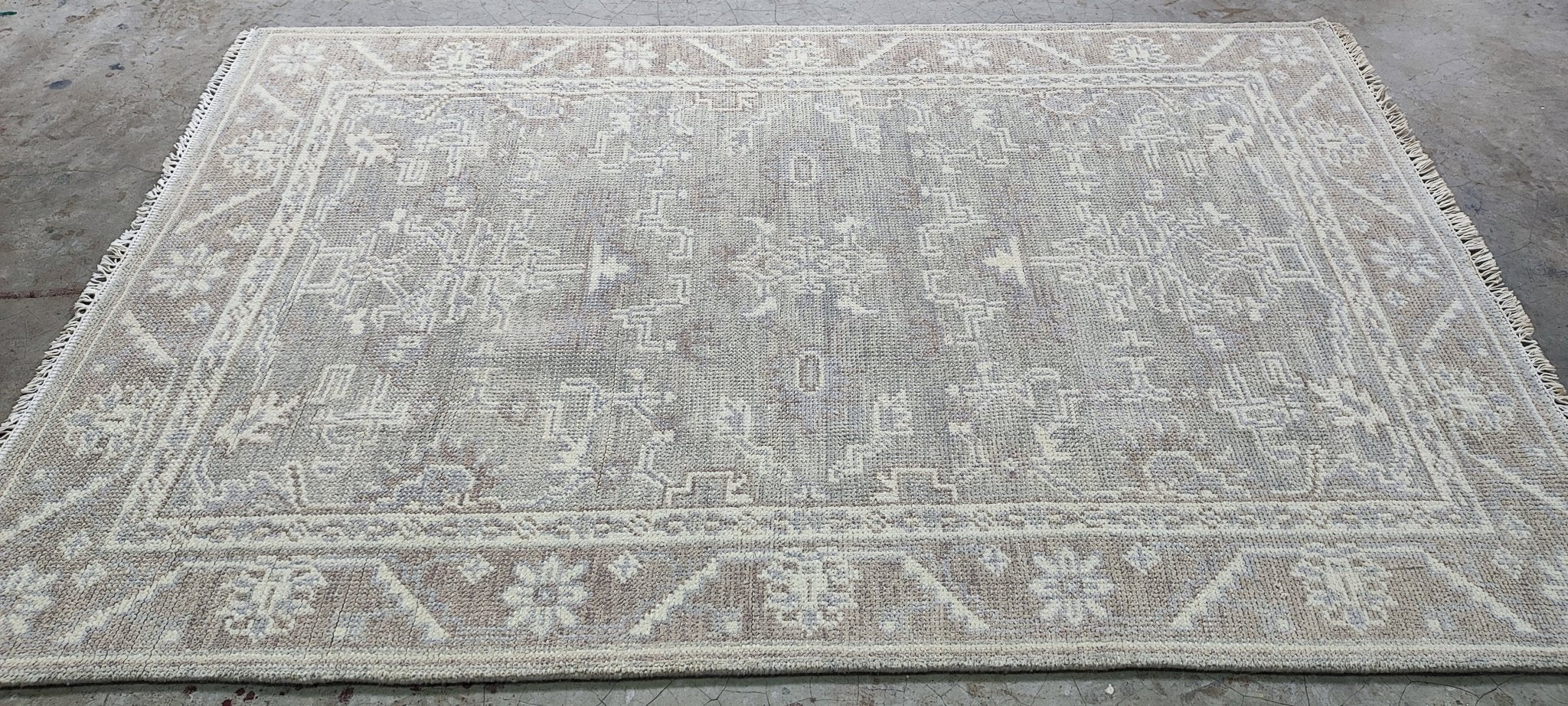 Linda Gamble 4x6 Hand Knotted Silver & Grey Turkish Oushak | Banana Manor Rug Factory Outlet