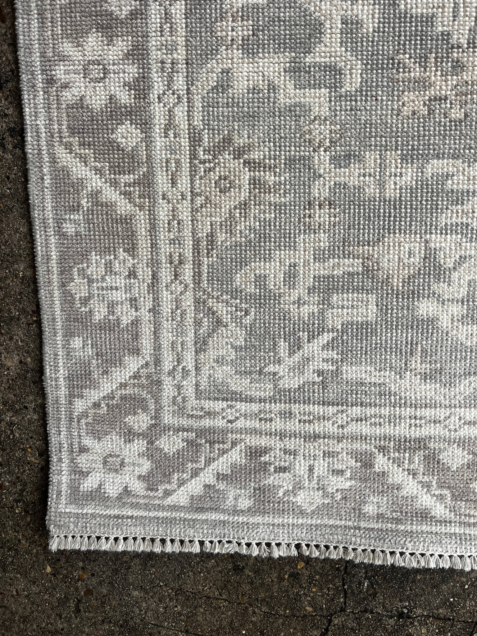 Linda Gamble 4x6 Hand-Knotted Silver & Grey Turkish Oushak | Banana Manor Rug Factory Outlet