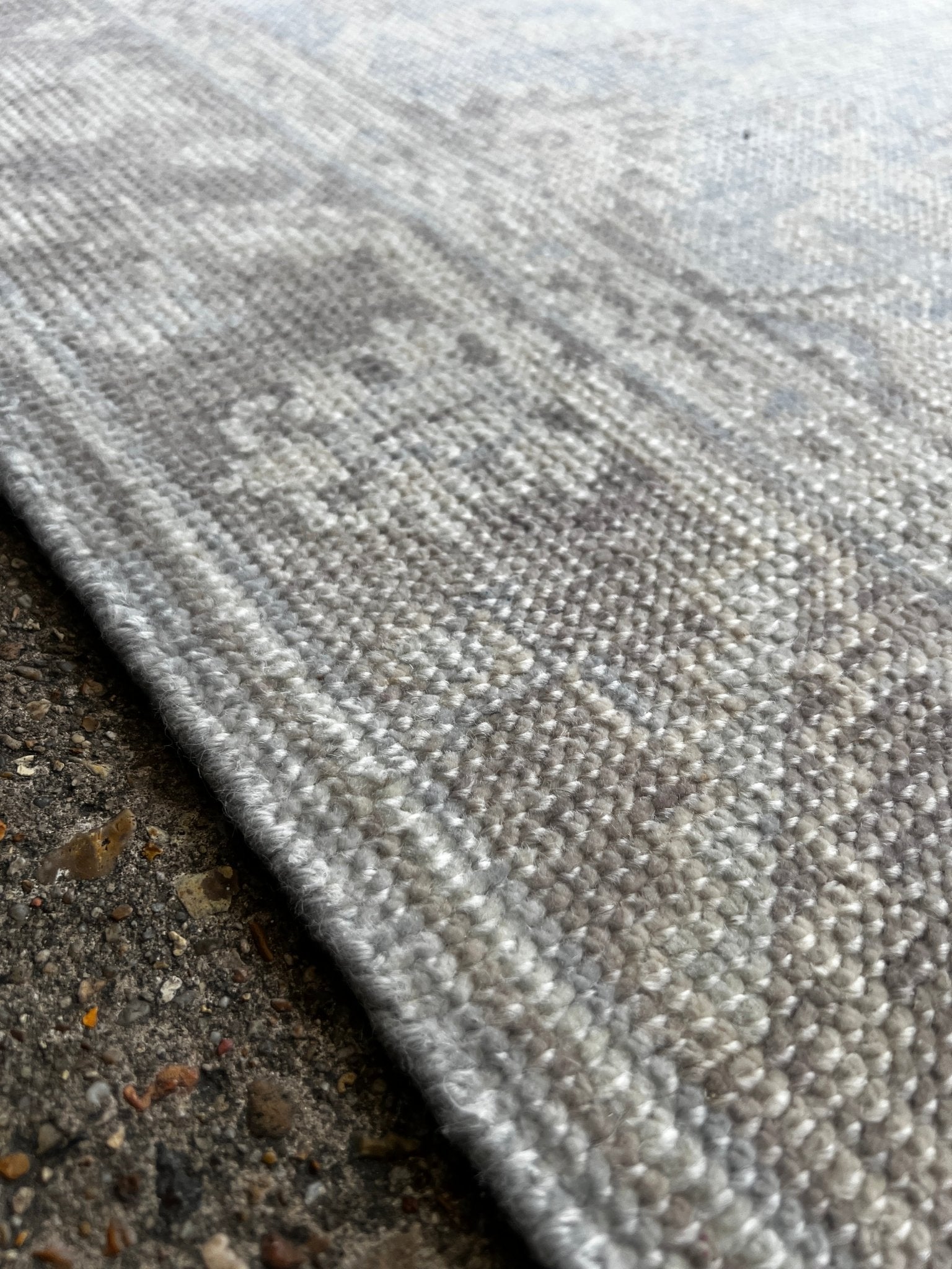 Linda Gamble 4x6 Hand-Knotted Silver & Grey Turkish Oushak | Banana Manor Rug Factory Outlet