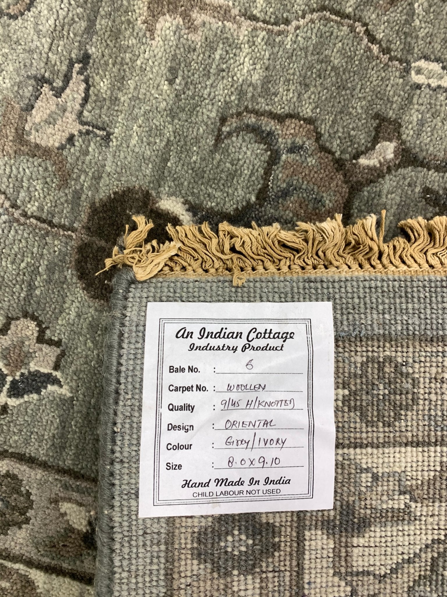 Linda Hand-Knotted 8x9.10 Oriental Rug | Banana Manor Rug Company