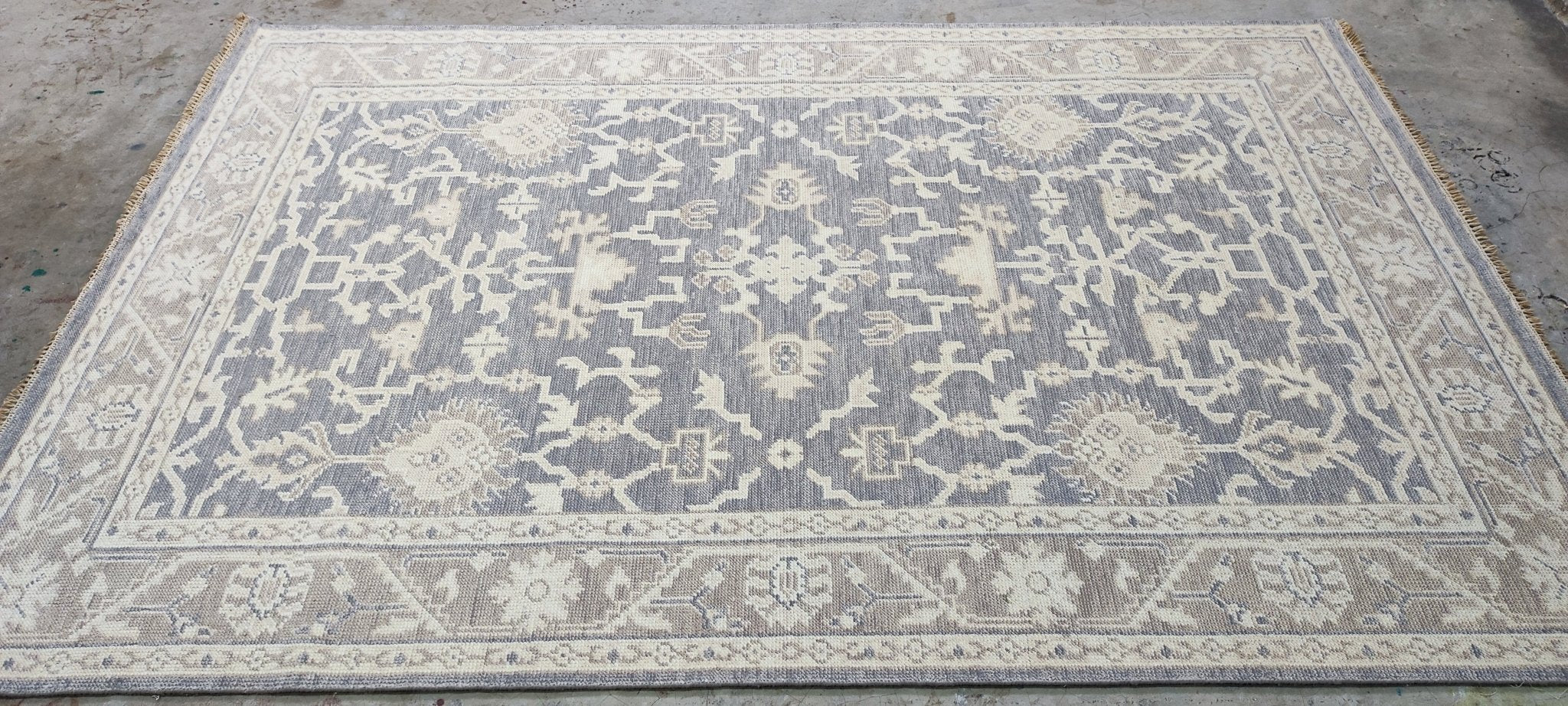 Lisa Baker 4x6 Hand Knotted Grey & Silver Turkish Oushak | Banana Manor Rug Factory Outlet