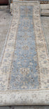 Lisa Matthews 2.9x9.9 Hand-Knotted Aqua & Silver Oushak | Banana Manor Rug Factory Outlet