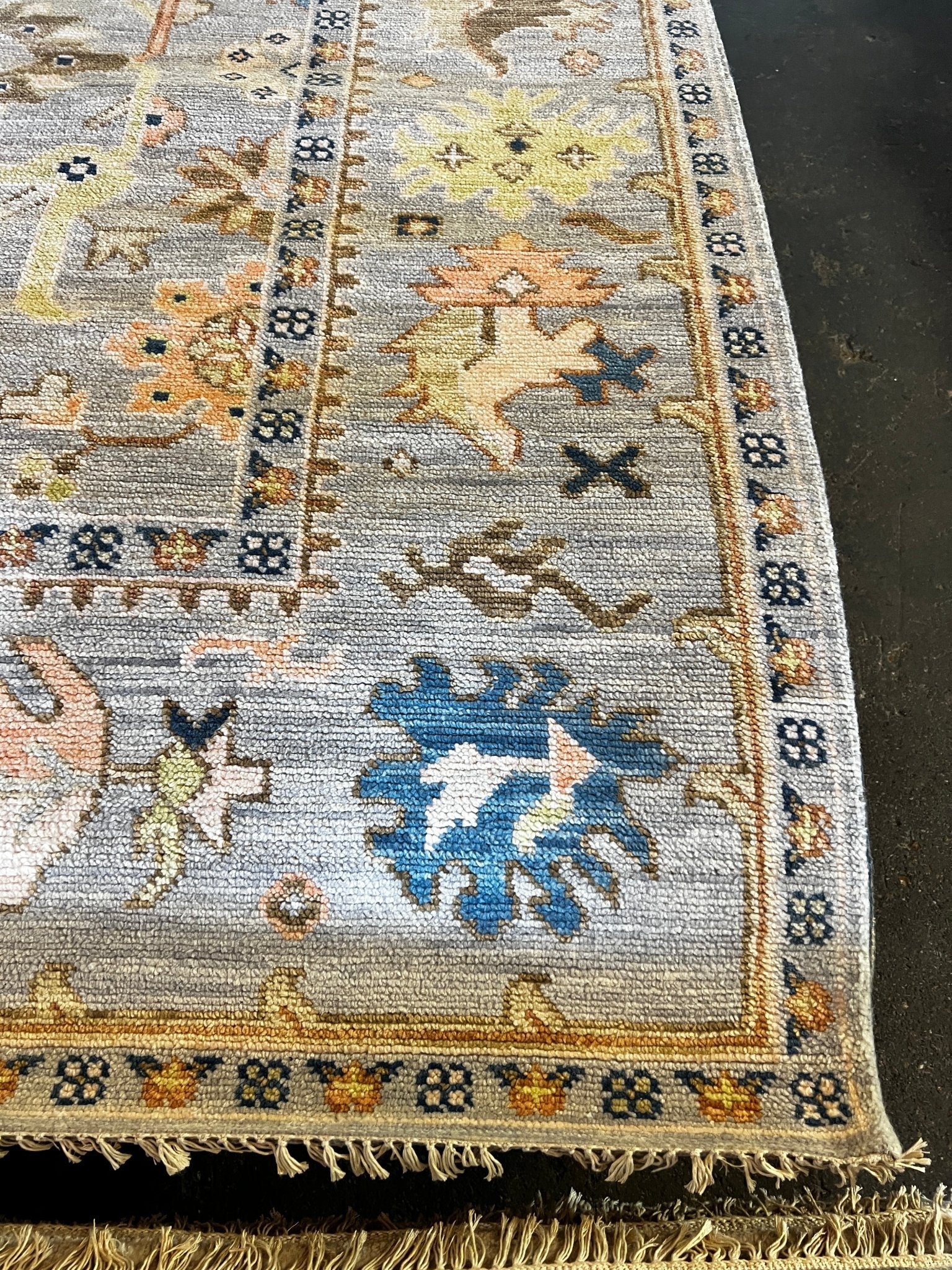 Lita 8x10 Hand-Knotted Aqua Oushak | Banana Manor Rug Factory Outlet