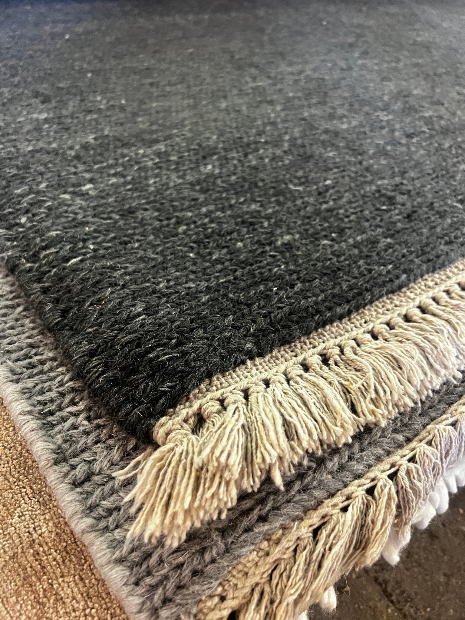 Little Bill 8x10 Handwoven Gray Durrie Rug | Banana Manor Rug Factory Outlet