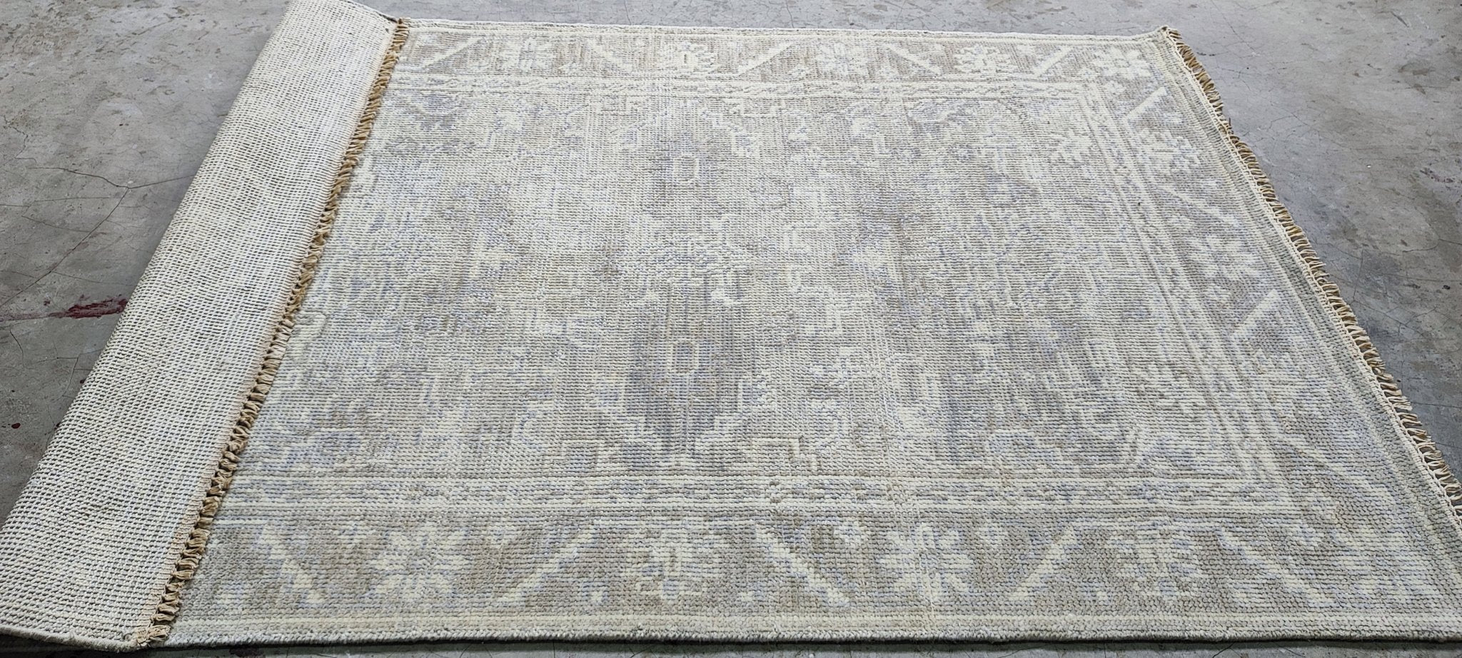 Liv Lindeland 4x6 Hand Knotted Silver & Grey Turkish Oushak | Banana Manor Rug Factory Outlet