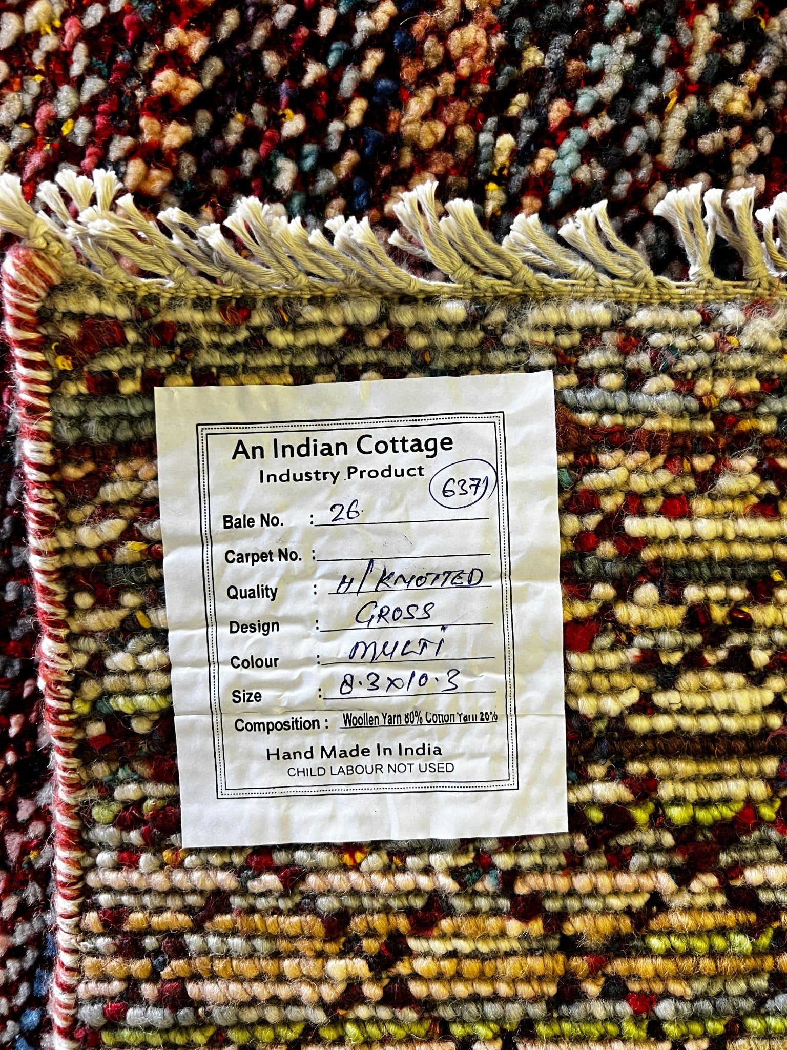 Lizzo 8.3x10.3 Hand-Knotted Grass Style Multi-Color | Banana Manor Rug Factory Outlet