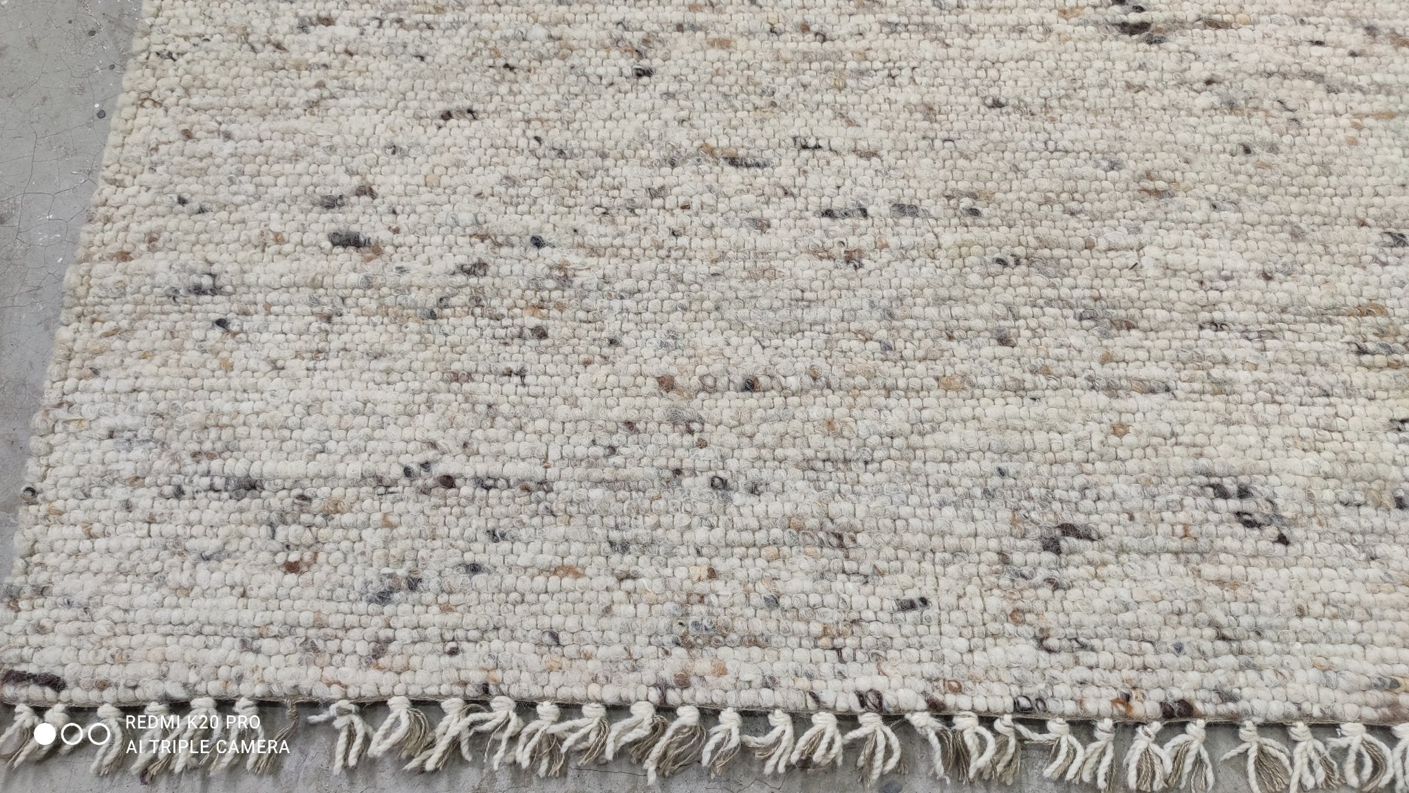 Longoria Handwoven Beige Durrie Rug 5.7x7.9 | Banana Manor Rug Company