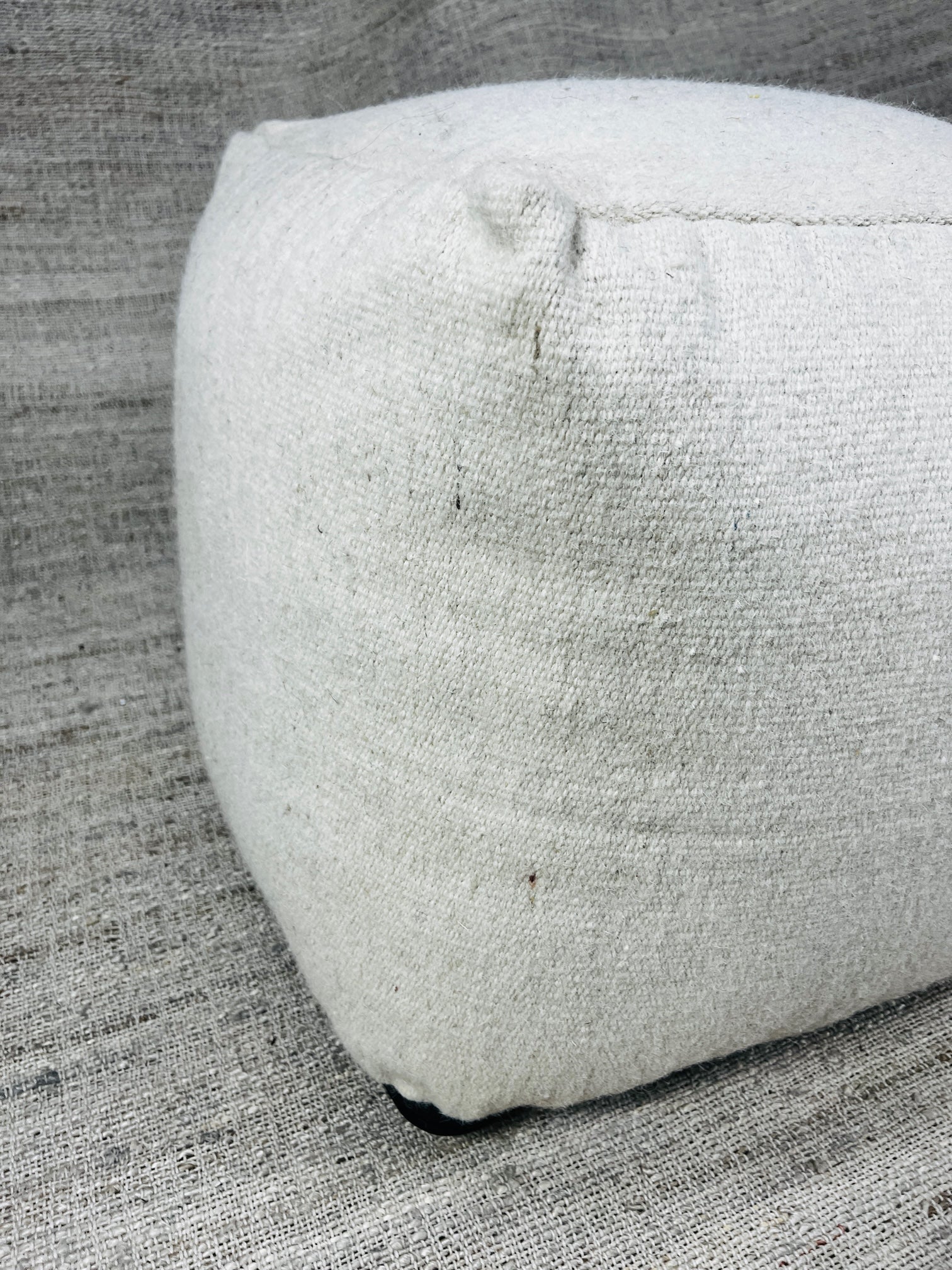 Luca White Pouffe | Banana Manor Rug Company