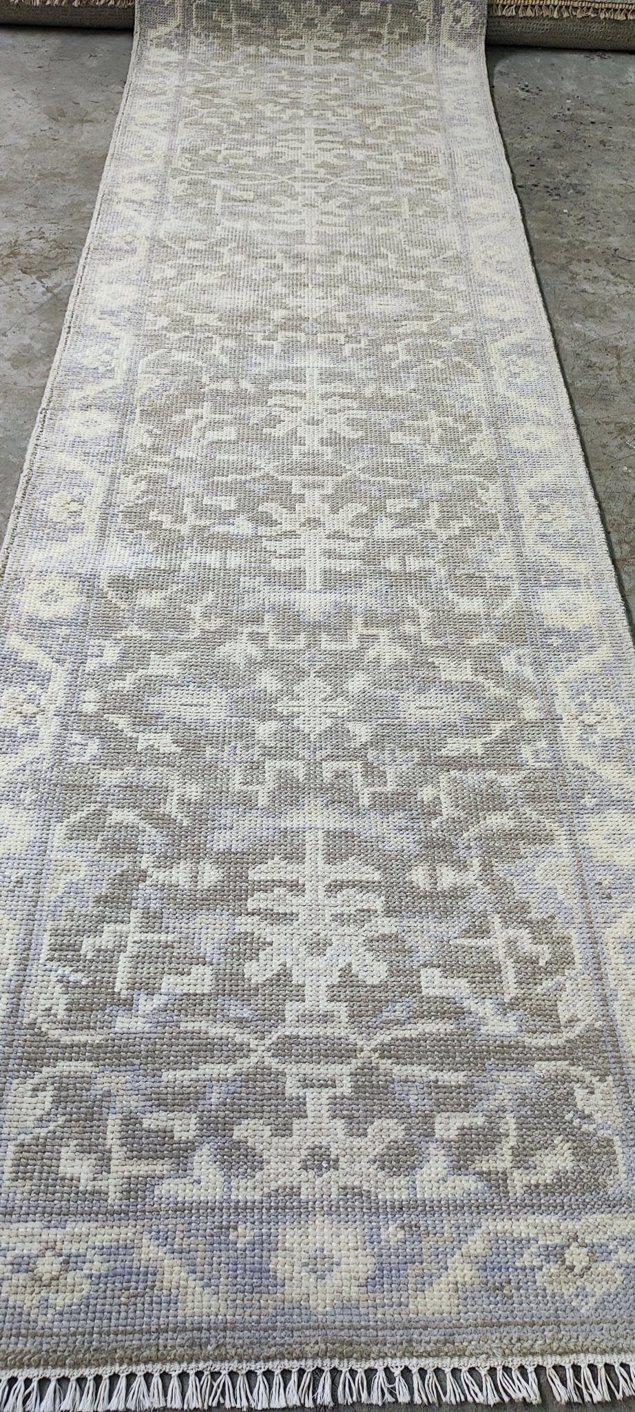 Lucia 2.6x11.9 Hand Knotted Grey & Silver Turkish Oushak | Banana Manor Rug Factory Outlet