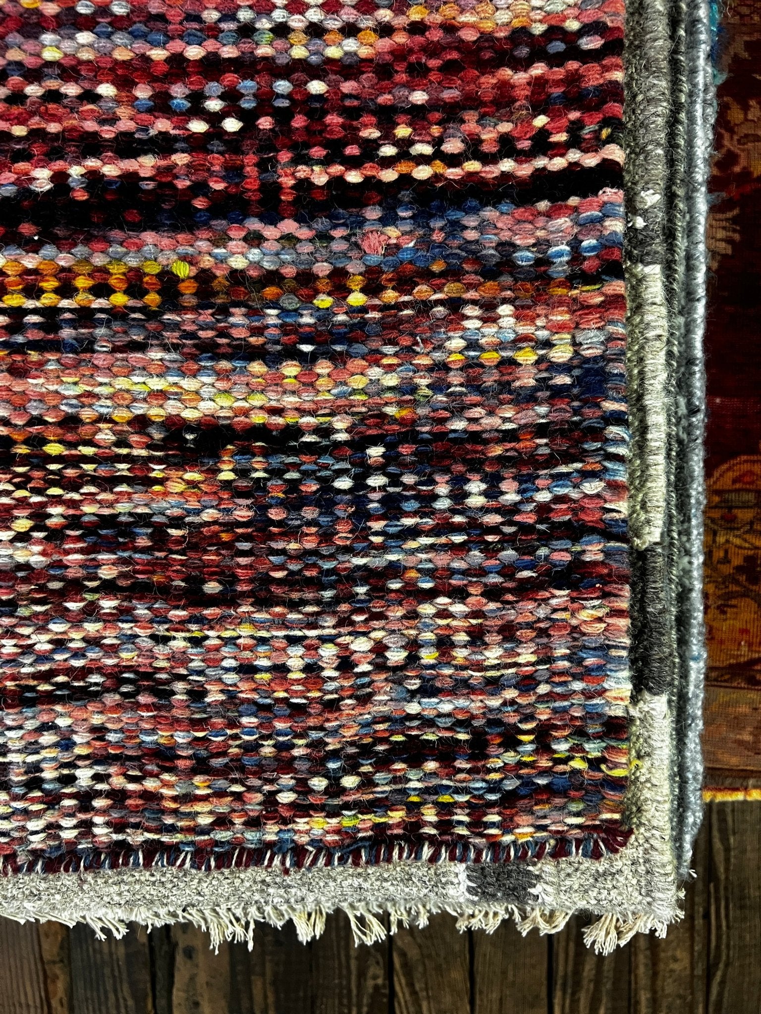 Lucky Day 3x5 Handwoven Red Durrie Rug | Banana Manor Rug Factory Outlet