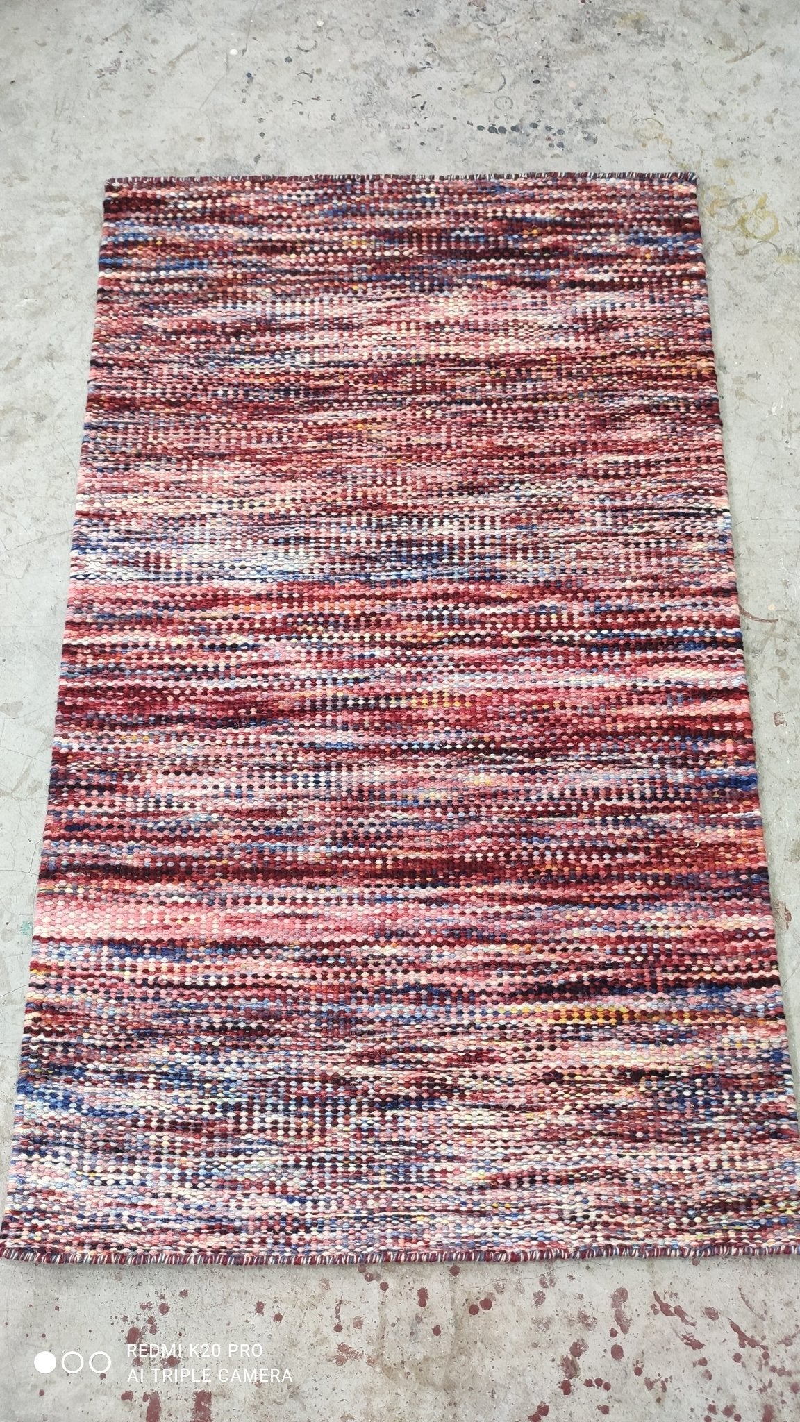 Lucky Day 3x5 Handwoven Red Durrie Rug | Banana Manor Rug Company