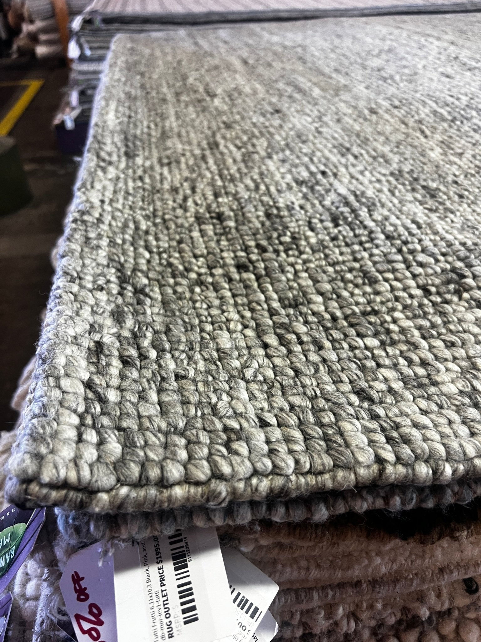 Lukas Mattson 6.6x9.6 Handwoven Wool Durrie Natural/Grey Textured | Banana Manor Rug Factory Outlet