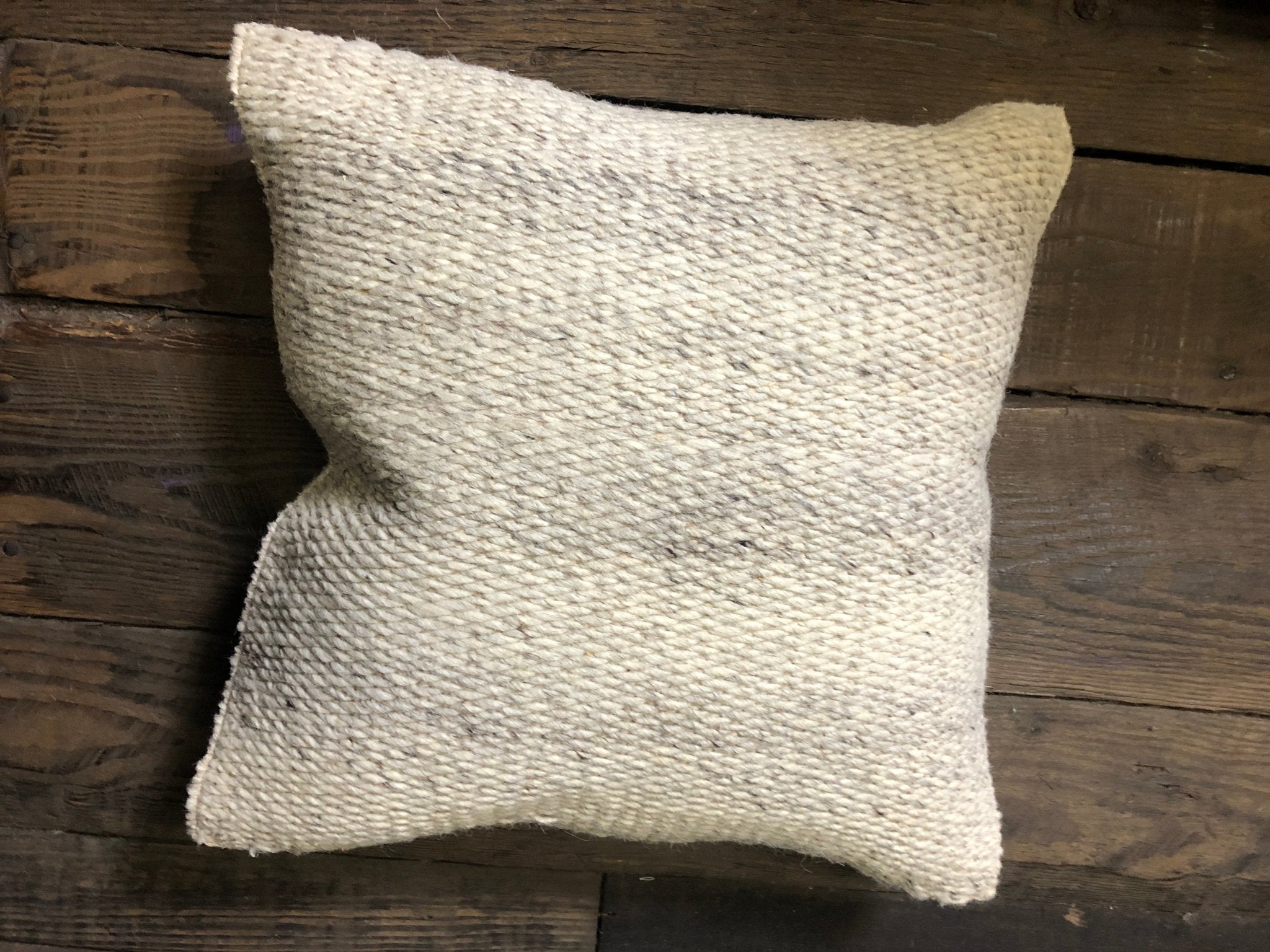 Lux Beige and Grey Handwoven Pillow | Banana Manor Rug Company