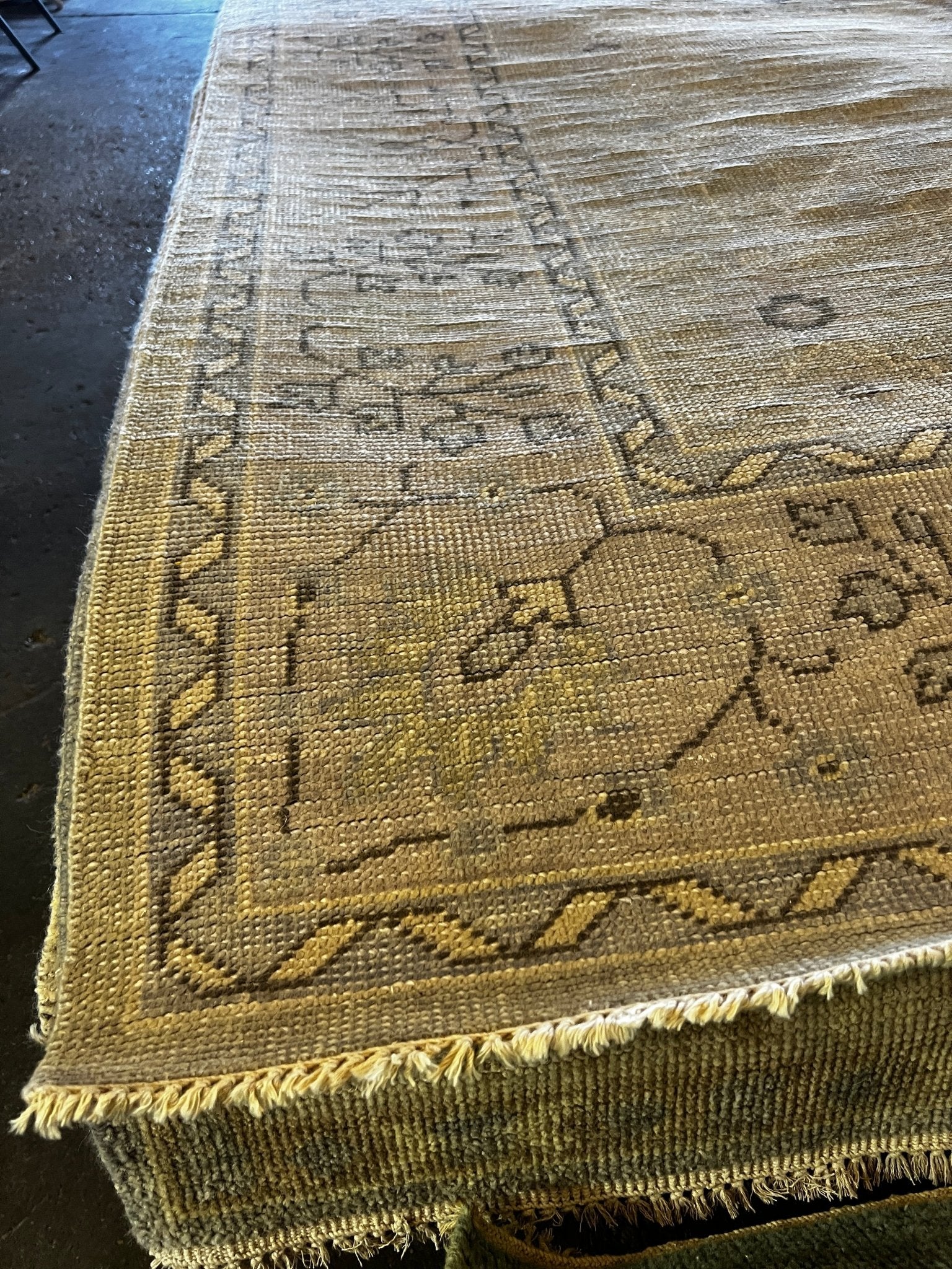 Lydia Thompson 8x10 Hand-Knotted Tan & Grey Turkish Oushak | Banana Manor Rug Factory Outlet