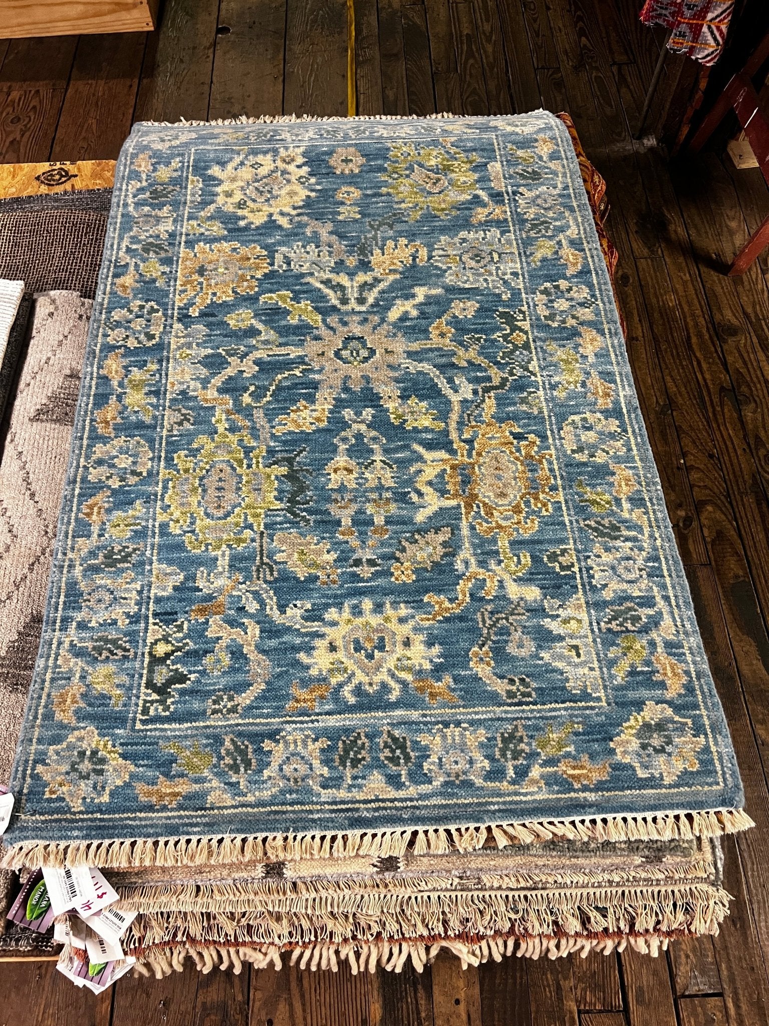 Lyne Renee 3.3x5.3 Light Blue Hand-Knotted Oushak Rug | Banana Manor Rug Factory Outlet