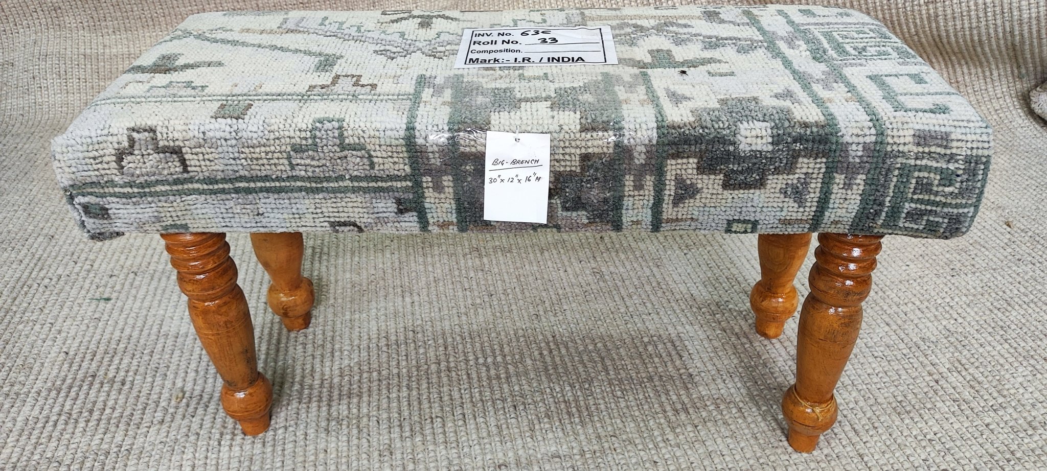 Machiko 30x12x16 Wooden Upholstered Bench | Banana Manor Rug Factory Outlet