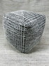 Maddox High Low Hand-Knotted Gray Wool Pouffe | Banana Manor Rug Company