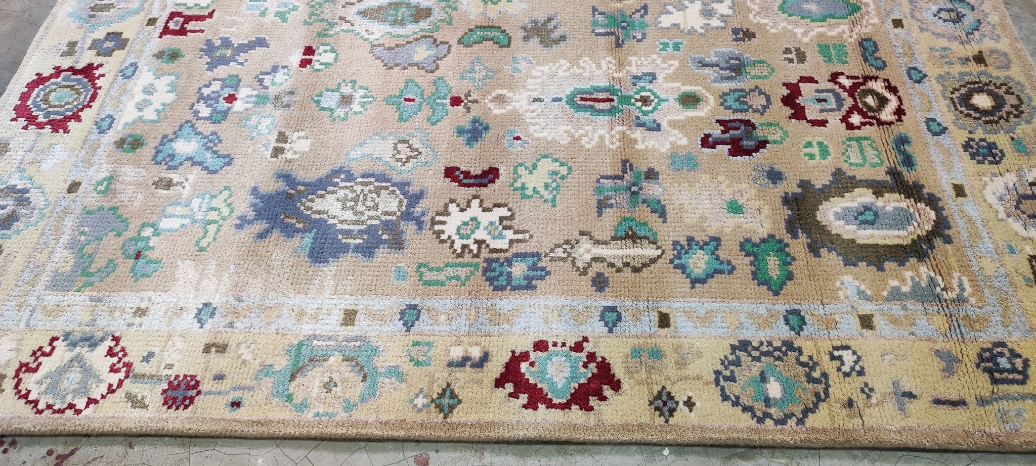 Maggie Benedict Hand-Knotted Oushak Rug Tan 4x6 | Banana Manor Rug Company