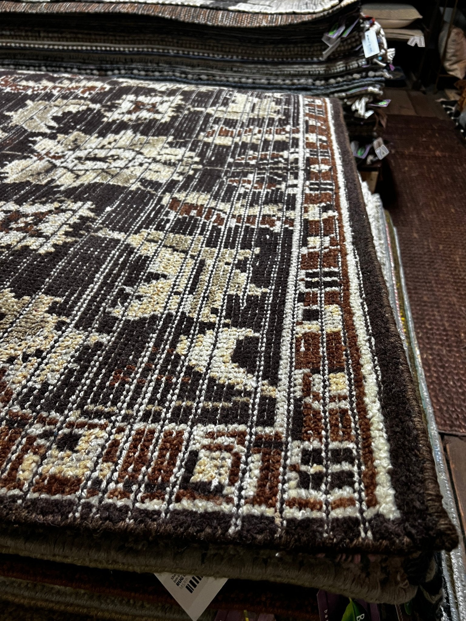 Maggie Wheeler 5.3x8 Hand-Knotted Brown Mix Floral | Banana Manor Rug Factory Outlet