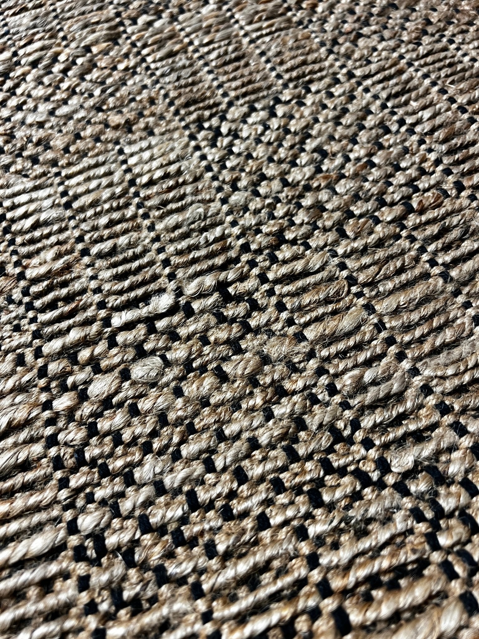 Magic Jenna Handwoven 2.6x7.9 Natural and Black Jute Runner | Banana Manor Rug Factory Outlet