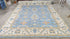 Makayla 8x10 Blue and White Hand-Knotted Oushak Rug | Banana Manor Rug Company