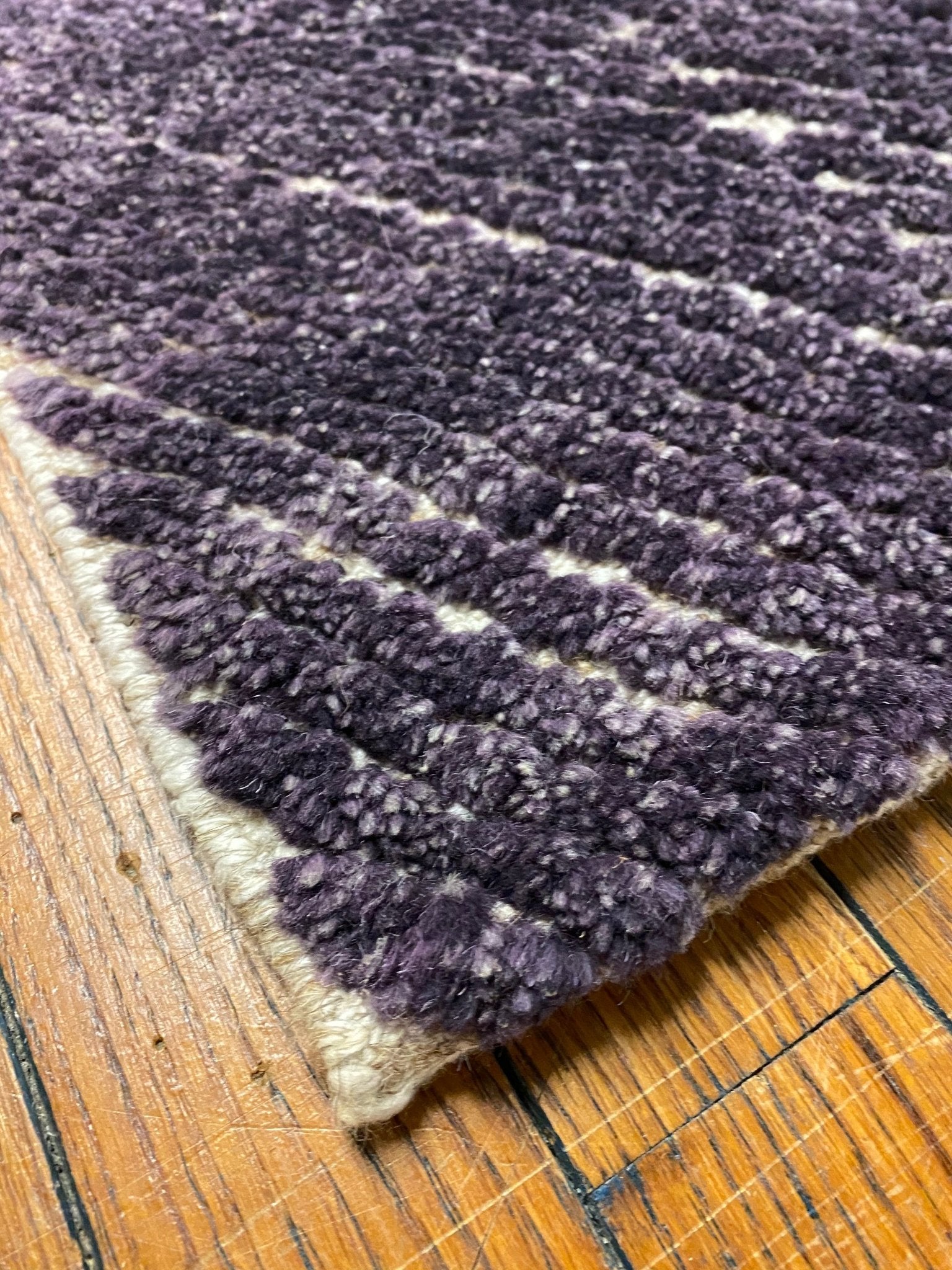 'Manatee' Hand Knotted High Low Rug - Dark Purple | Banana Manor Rug Factory Outlet