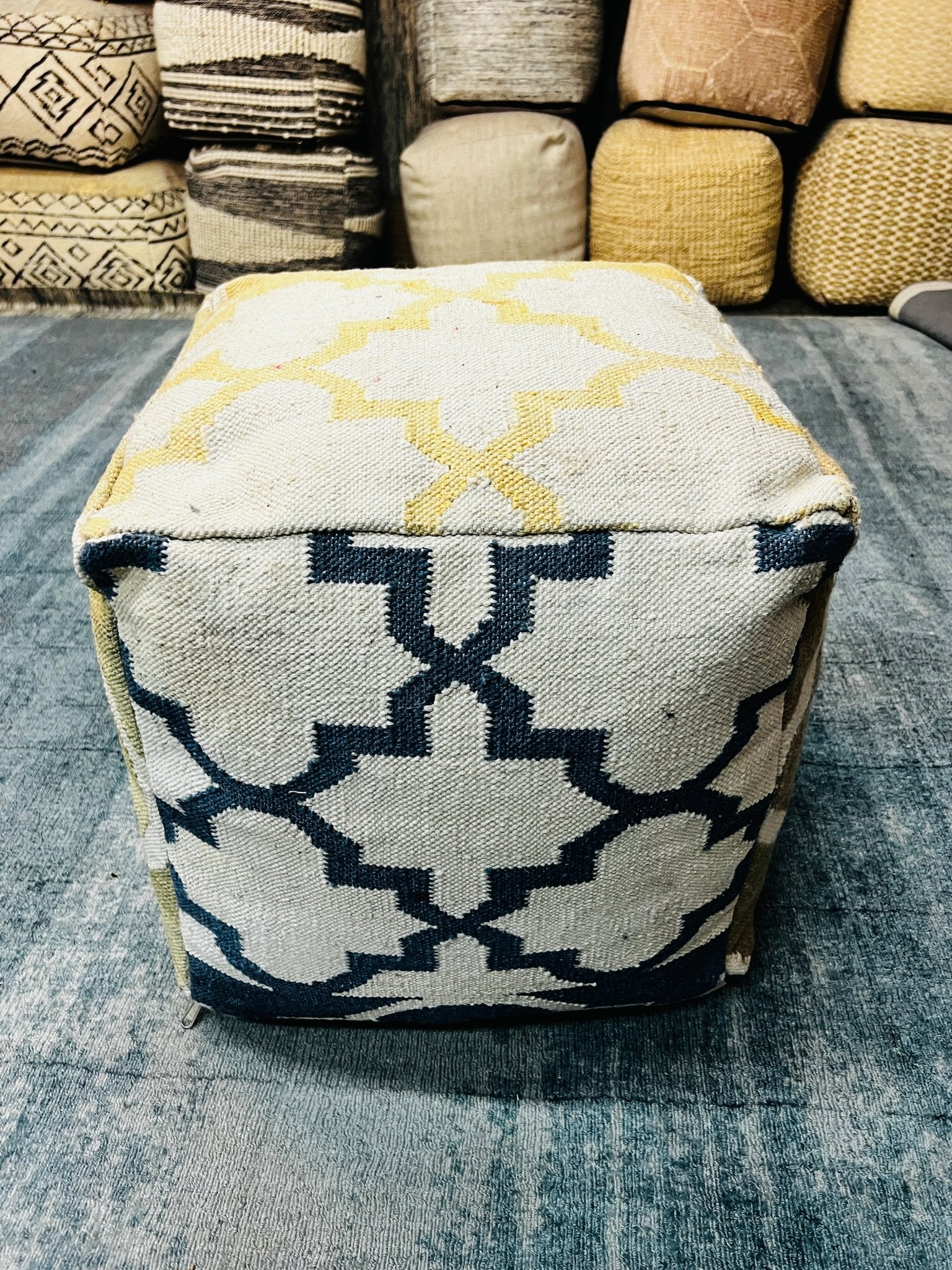 Manny from Manilla Multi-Colored Patterned Pouffe | Banana Manor Rug Company
