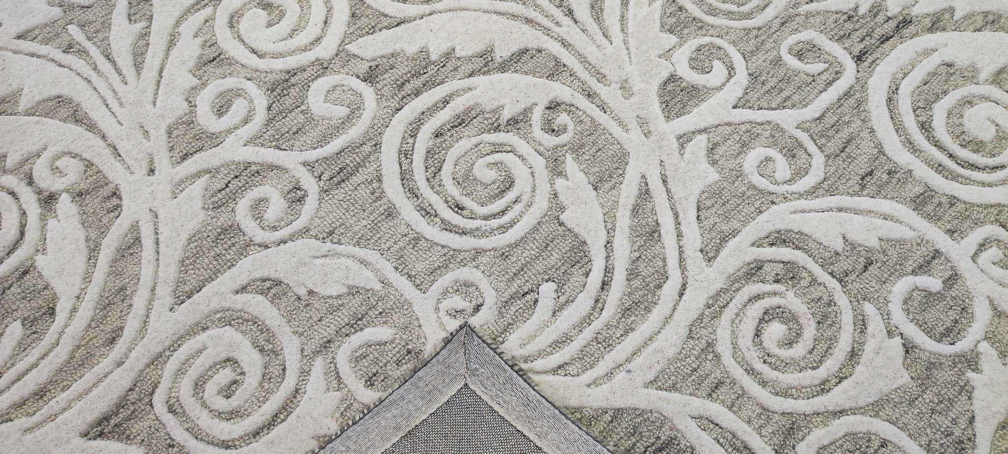 Marcia Hand-Tufted Wool Natural Olive Floral (Multiple Sizes) | Banana Manor Rug Factory Outlet