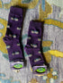 Mardi Gras Purple Streetcar Socks | Banana Manor Rug Company