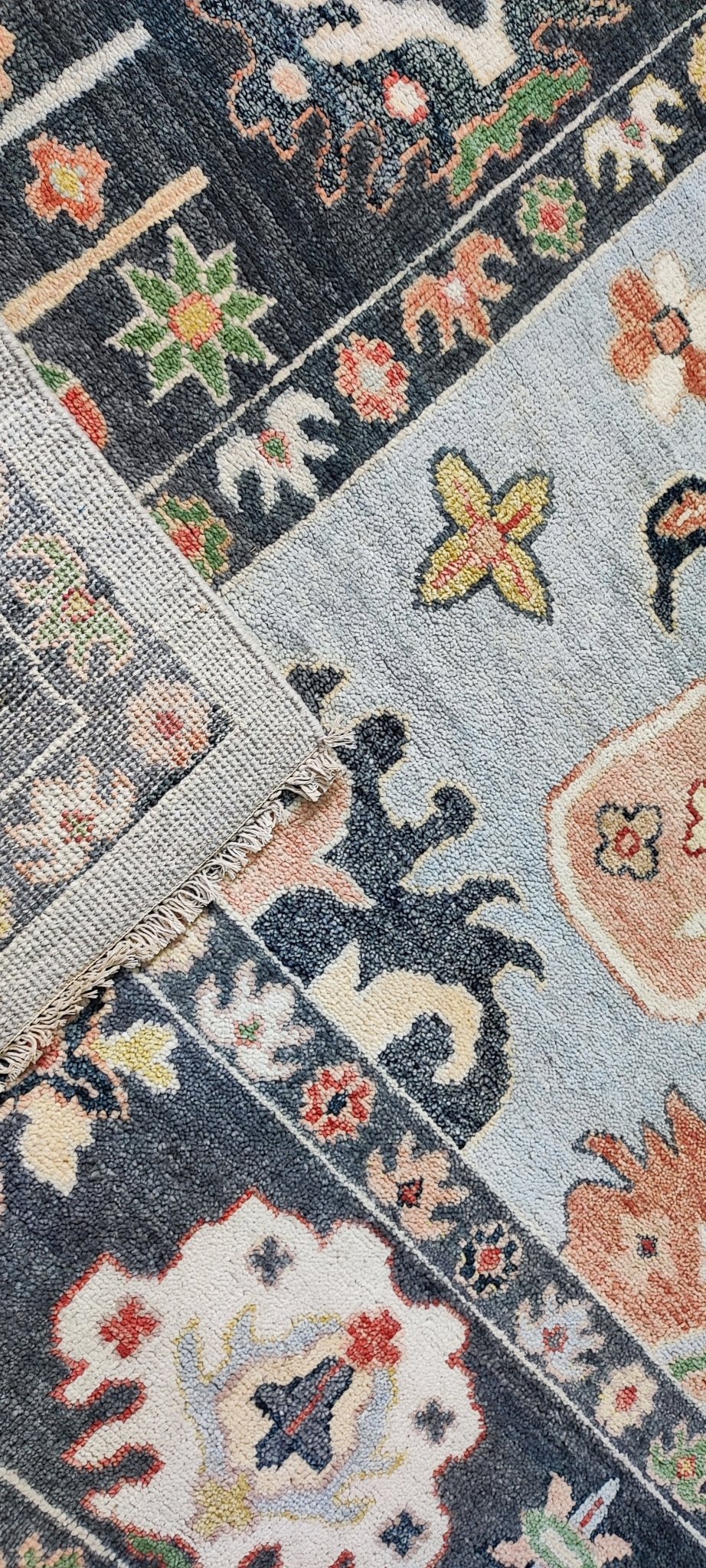 Margot 9x12 Hand-Knotted Light Blue & Grey Oushak | Banana Manor Rug Factory Outlet