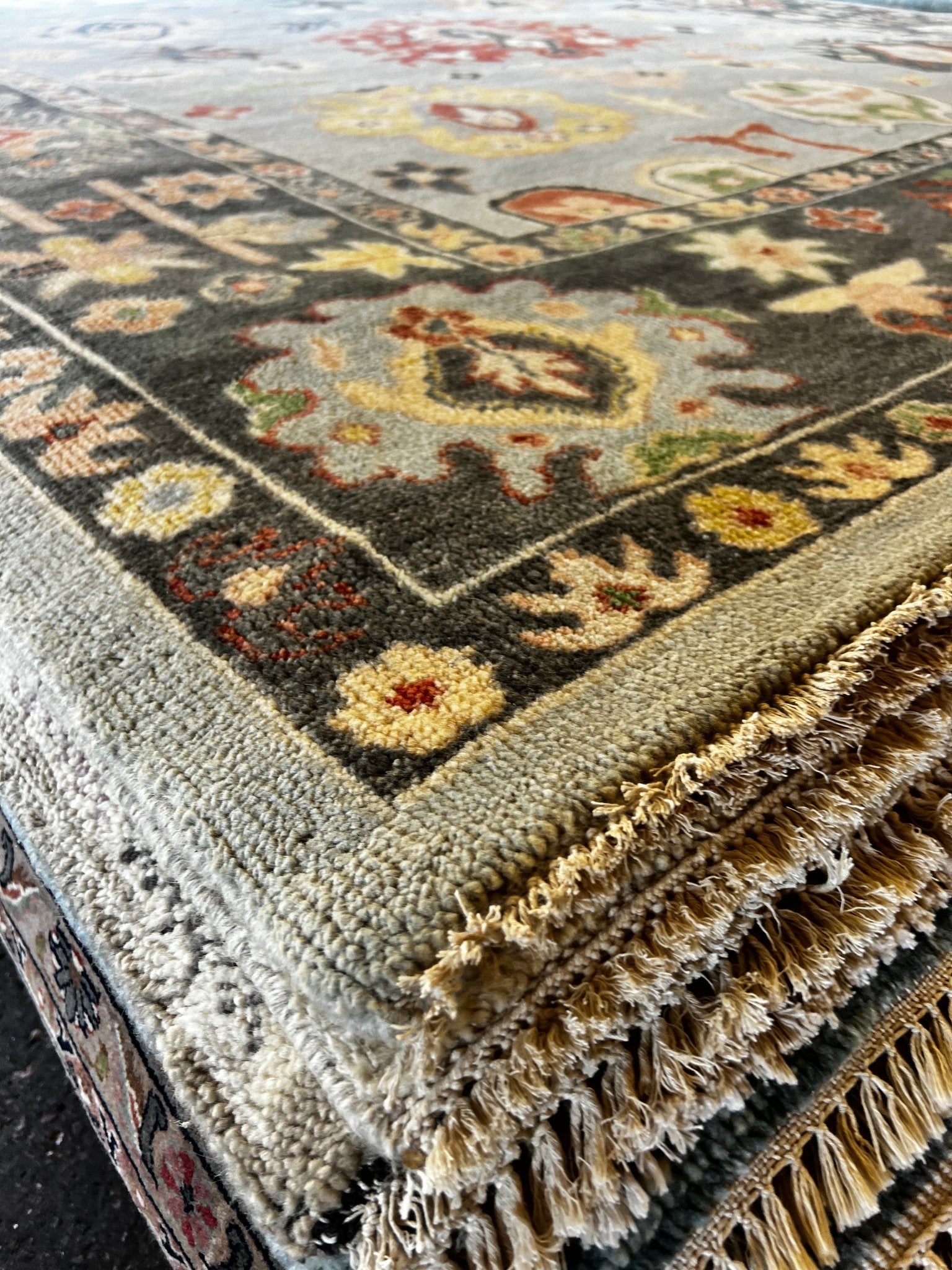 Margot Jane 9x12 Hand-Knotted Light Blue & Grey Oushak | Banana Manor Rug Factory Outlet