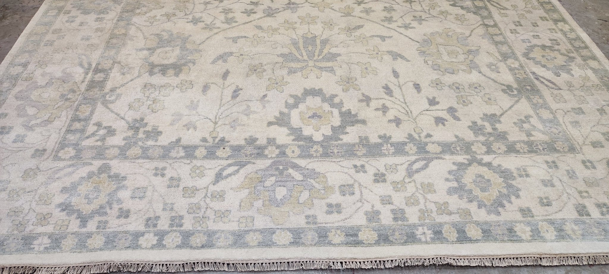 Maria Mironova Hand-Knotted Oushak Rug Ivory 10x14 | Banana Manor Rug Company