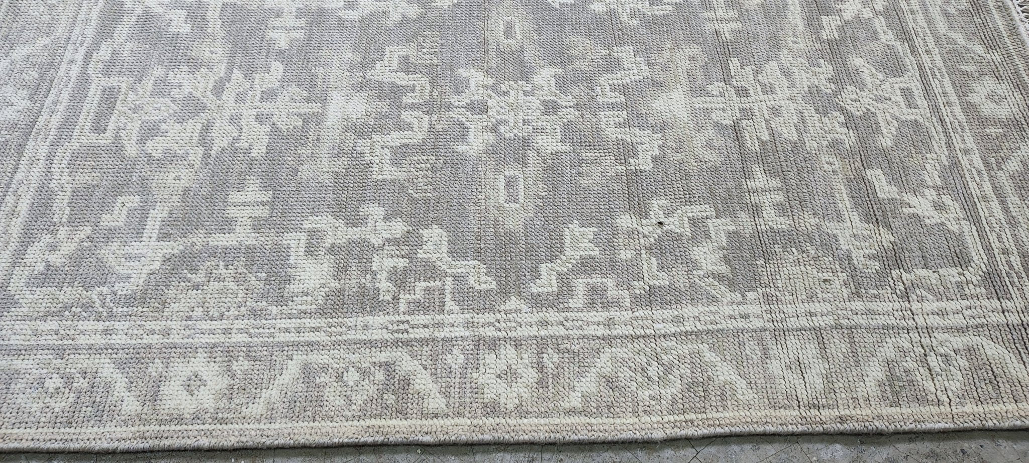 Marilyn Cole 4x6 Hand Knotted Silver & Grey Turkish Oushak | Banana Manor Rug Factory Outlet