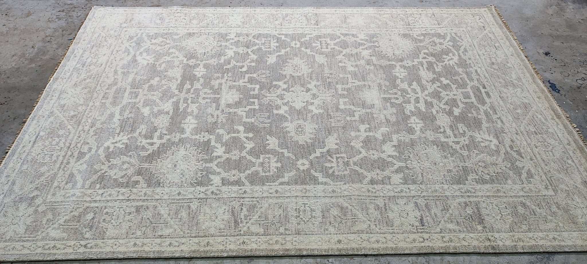 Marilyn Cole 4x6 Hand Knotted Silver & Grey Turkish Oushak | Banana Manor Rug Factory Outlet