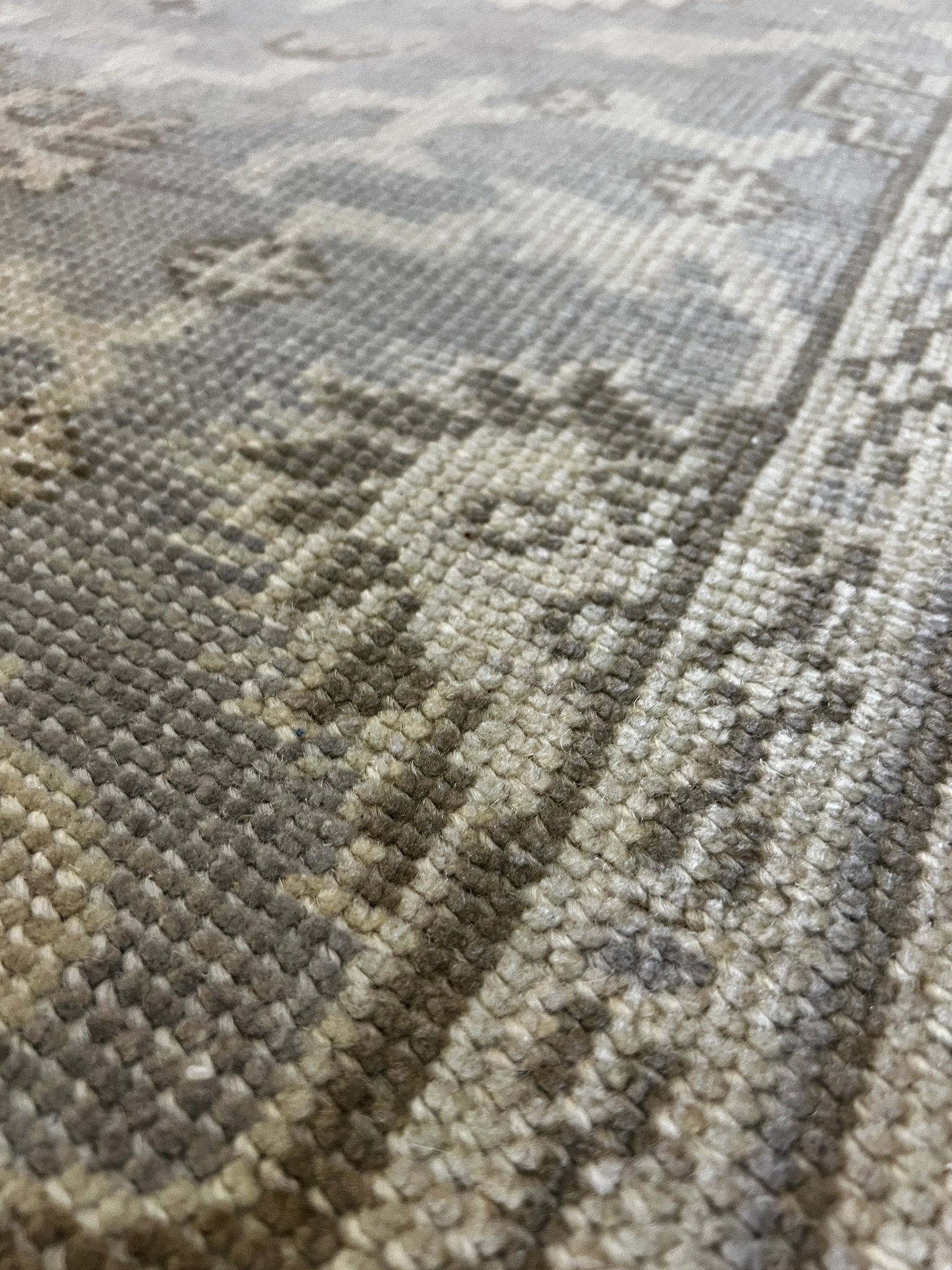 Marilyn Lange 4x6 Hand-Knotted Silver & Light Rust Turkish Oushak | Banana Manor Rug Factory Outlet