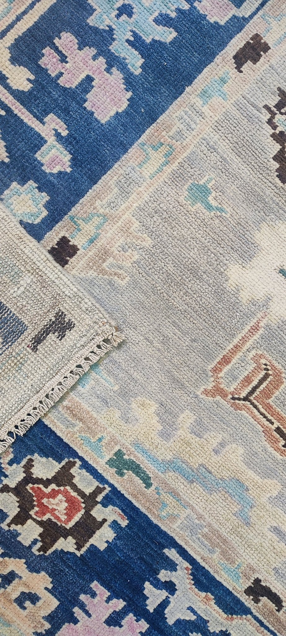 Marina 10x14 Hand Knotted Grey & Blue Oushak | Banana Manor Rug Factory Outlet