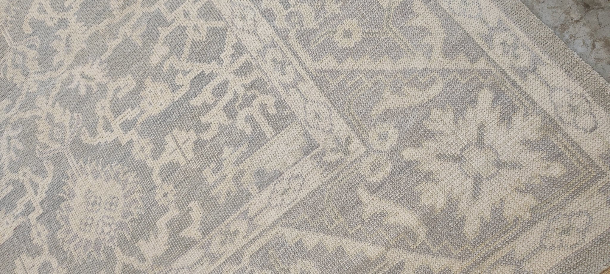 Marina Schiano 9.9x13.9 Silver and Grey Hand-Knotted Oushak Rug | Banana Manor Rug Company