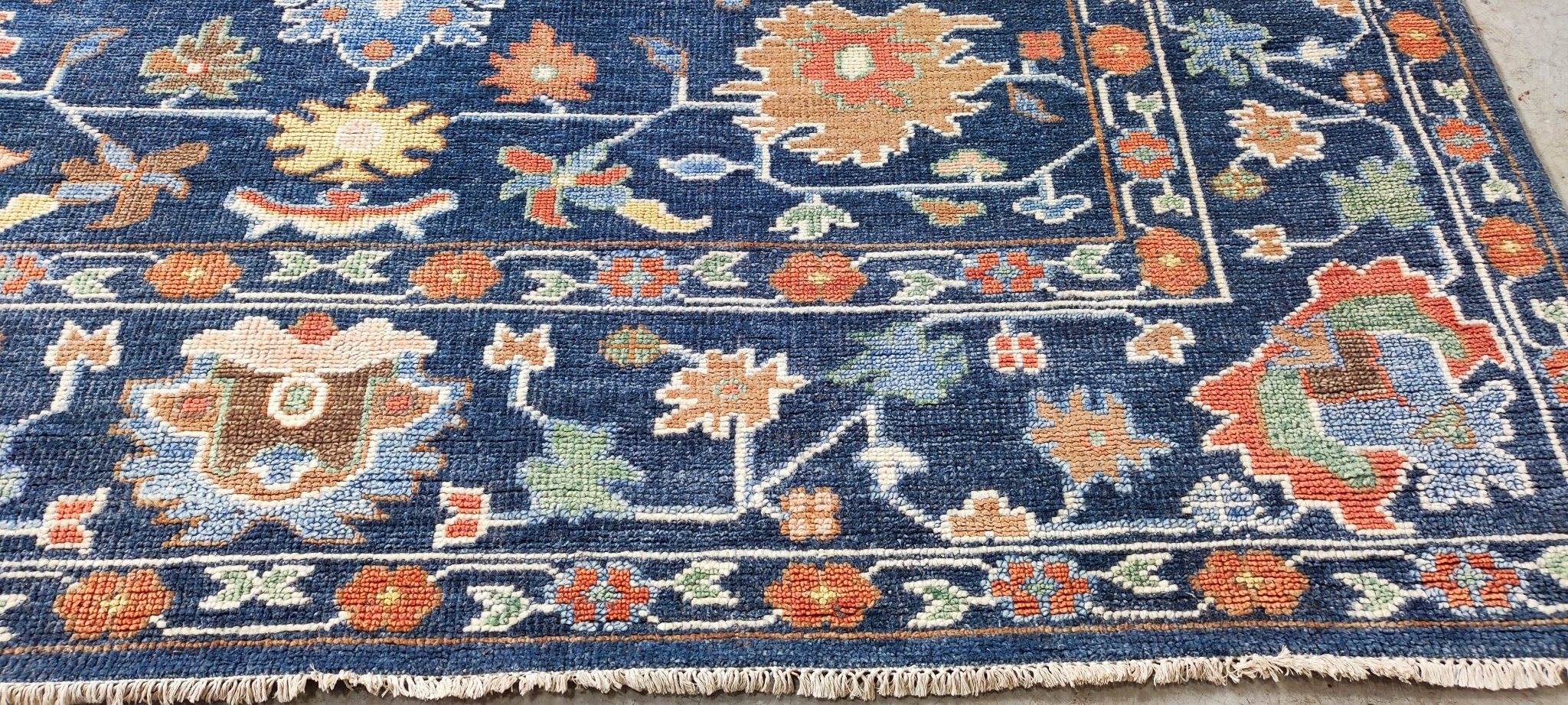 Marisa Mell 9x12 Hand-Knotted Blue Oushak | Banana Manor Rug Factory Outlet