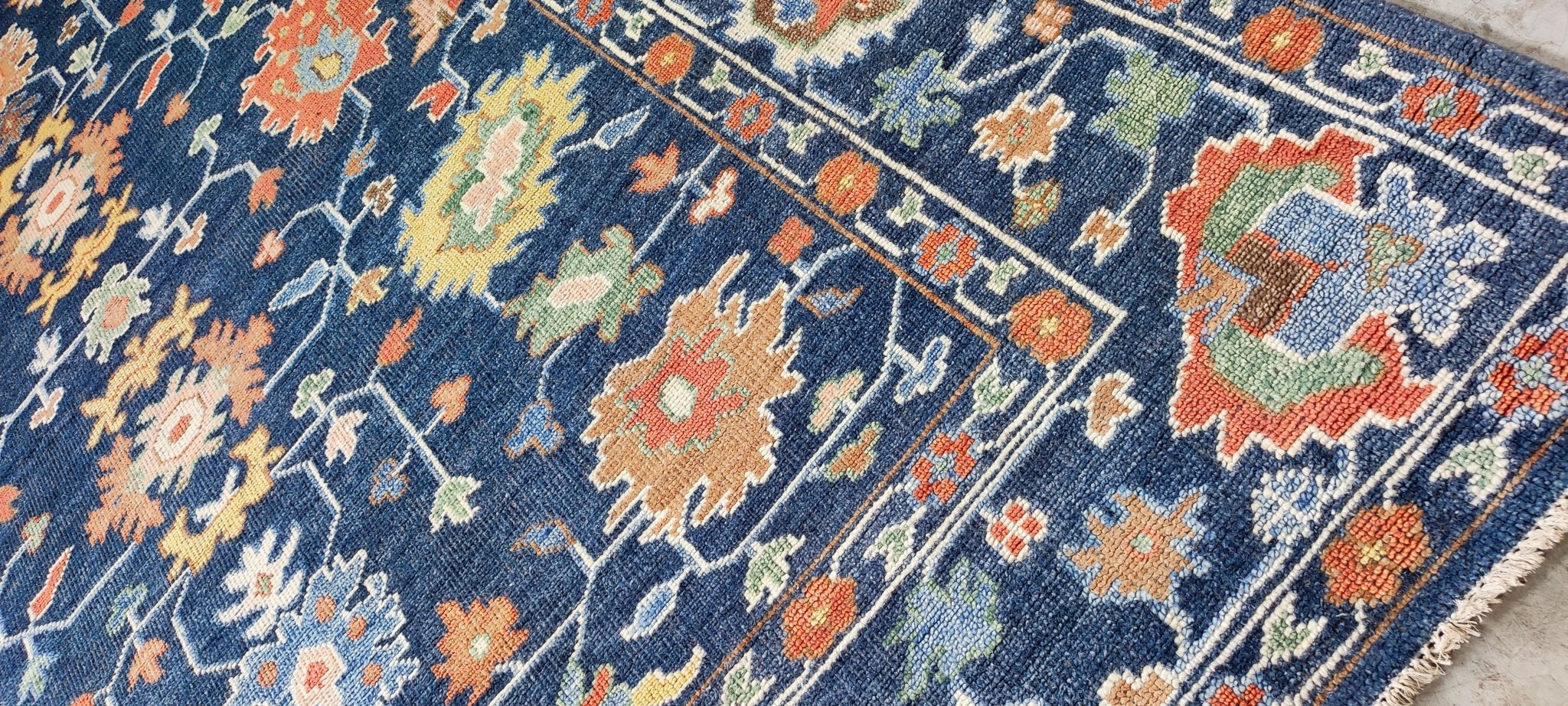 Marisa Mell 9x12 Hand-Knotted Blue Oushak | Banana Manor Rug Factory Outlet