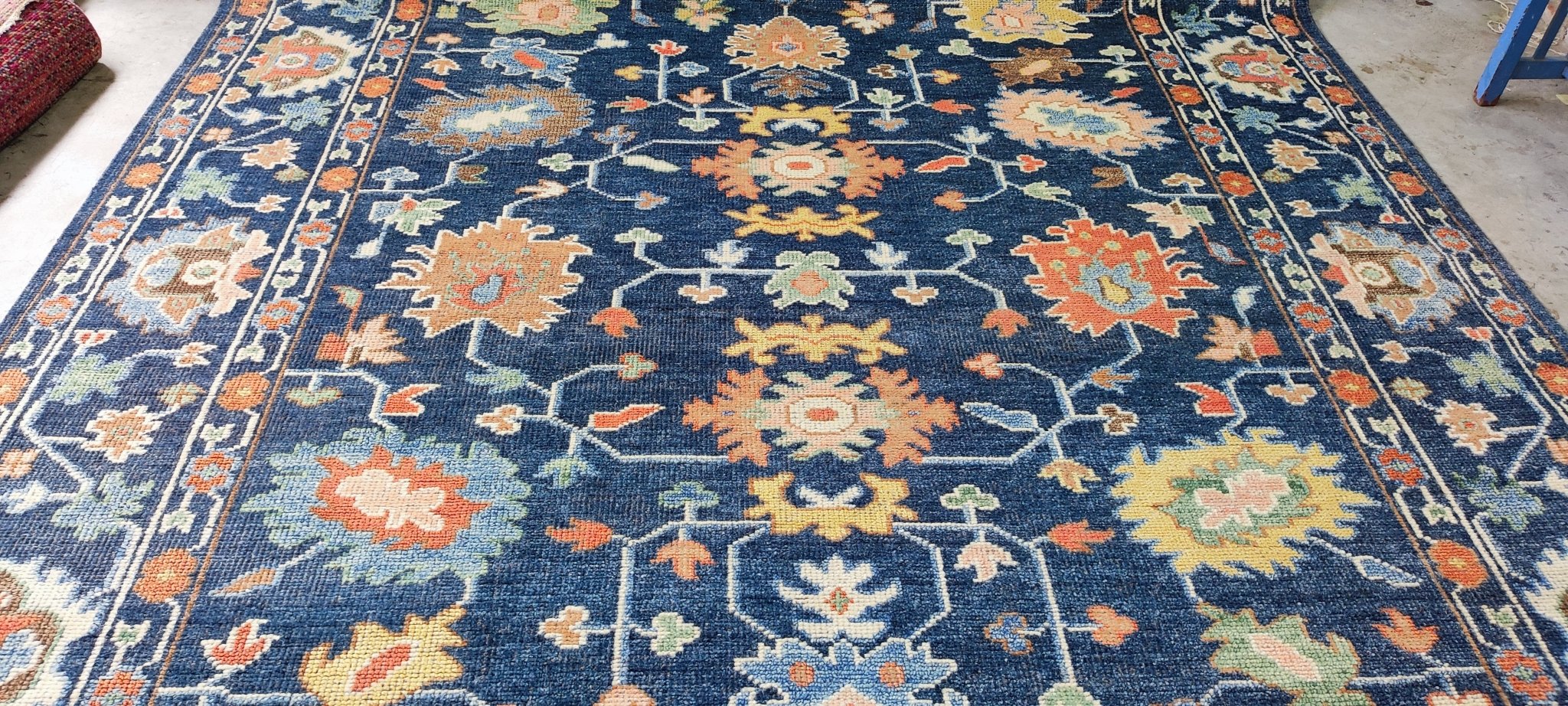 Marisa Mell 9x12 Hand-Knotted Blue Oushak | Banana Manor Rug Factory Outlet