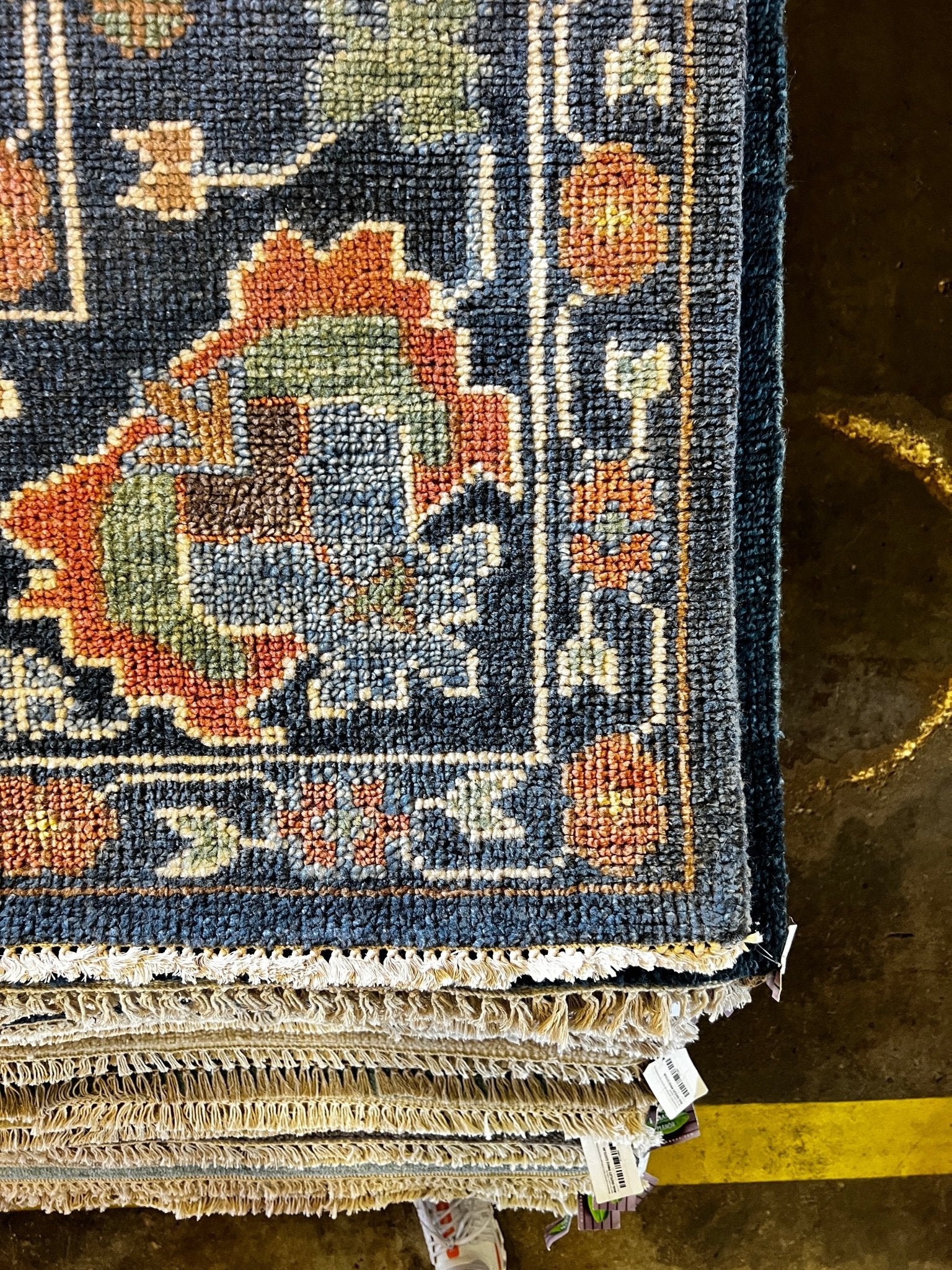 Marisa Mell 9x12 Hand-Knotted Blue Oushak | Banana Manor Rug Factory Outlet