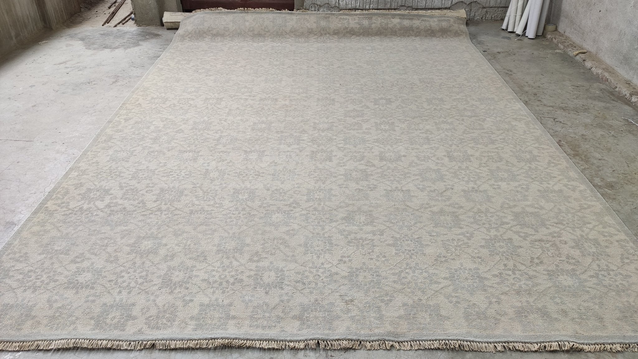 Martin 8x10 Beige and Grey Hand-Knotted Oushak Rug | Banana Manor Rug Company