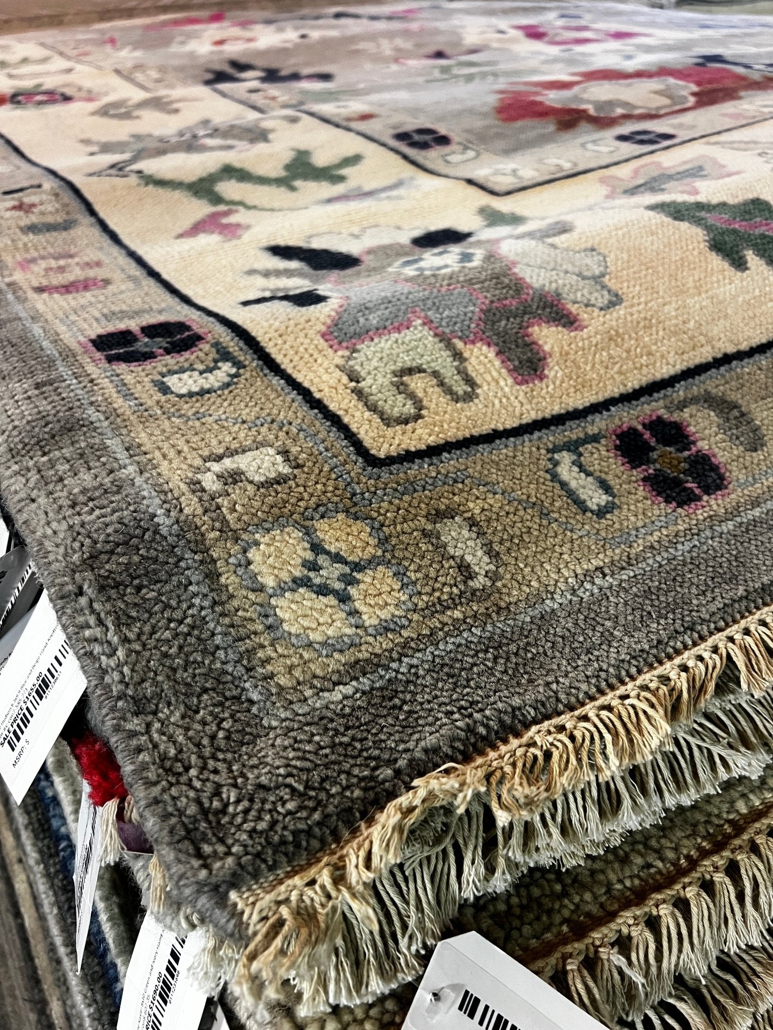 Martina 8x9.9 Grey & Ivory Oushak | Banana Manor Rug Factory Outlet