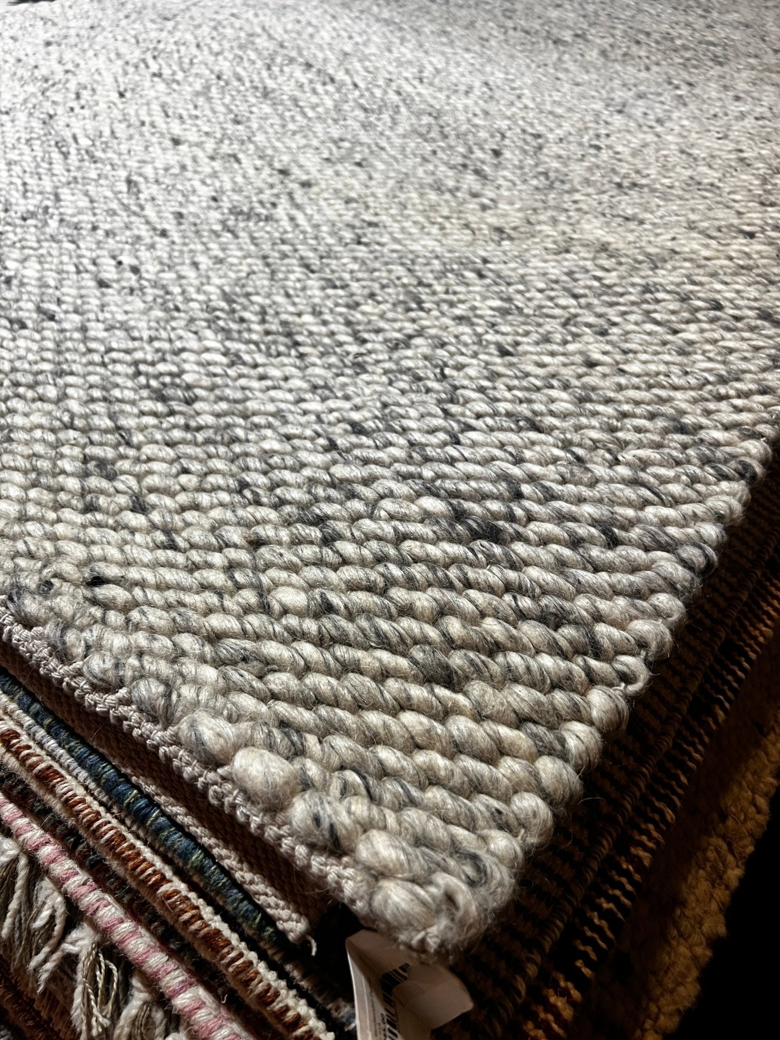 Marvelous Marvin Handwoven Grey & Ivory Durrie Rug 5x8 | Banana Manor Rug Company